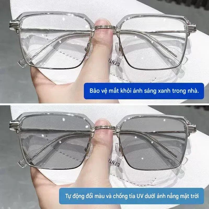 Kính Đổi Màu 0 độ Dưới Nắng Dành Cho Nam Và Nữ. Gọng Hợp Kim Kính Cao Cấp_thumbnail_1