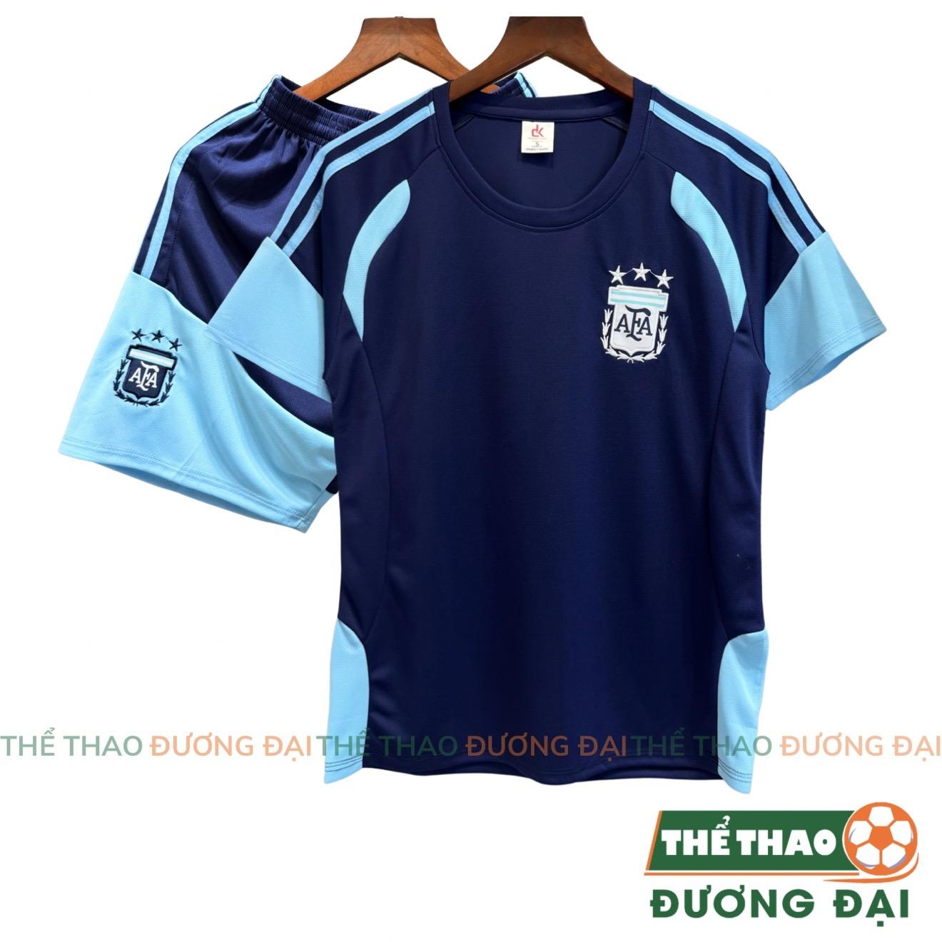 Quần Áo Bóng Đá ĐT Argentina Xanh Đen Training Thun Mè Thoáng Khí  Thể Thao Đương Đại