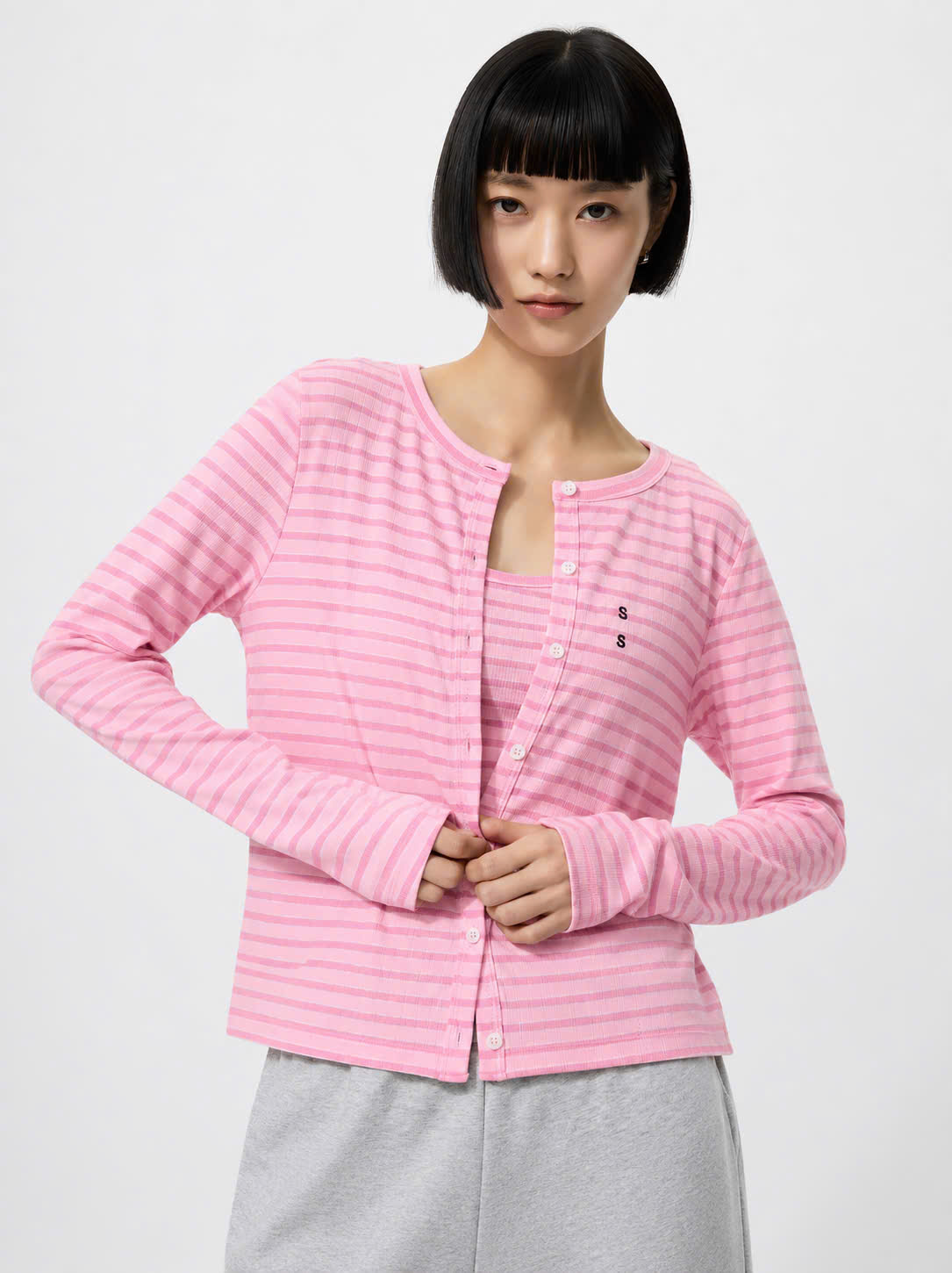 Set cardigan Uni thun mềm mát_thumbnail_2
