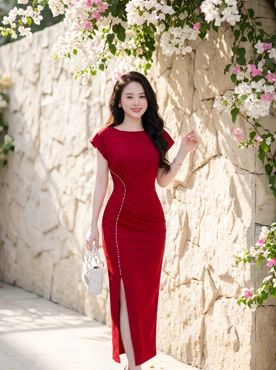 G61 - Đầm Body Xếp Li Đính Ngọc Cao Cấp_thumbnail_12