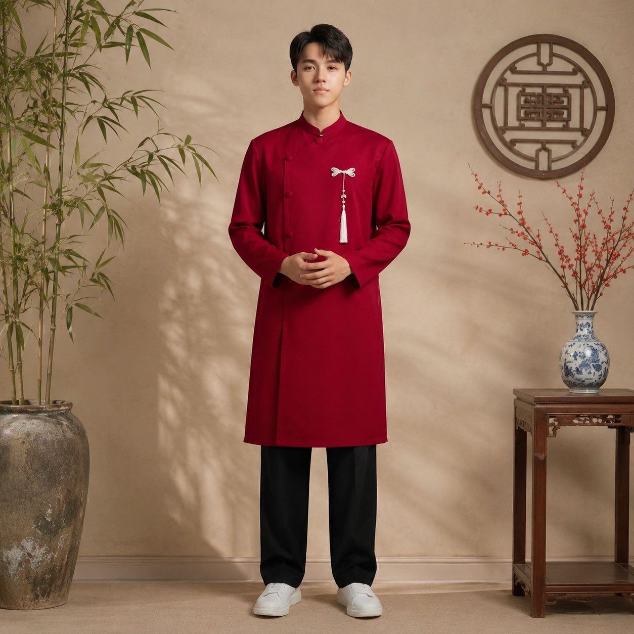 Áo Dài Nam Taffeta Trơn Sang Trọng Dự Tiệc, Cưới Hỏi NA26-18_thumbnail_0