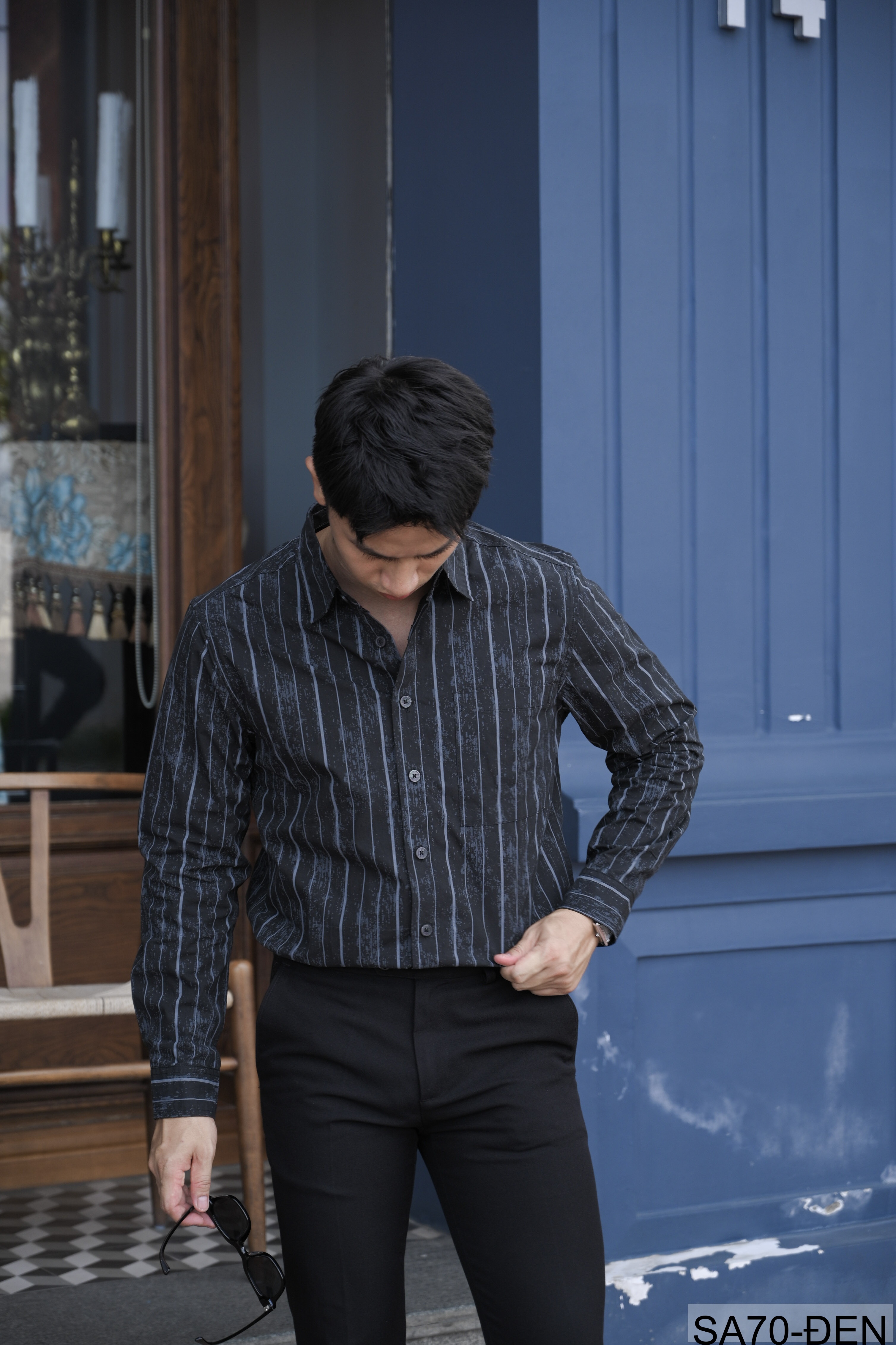 SA70 - Áo sơ mi nam kẻ sọc phong cách Nhật Bản, chất cotton mềm, dáng rộng thoải mái_thumbnail_11