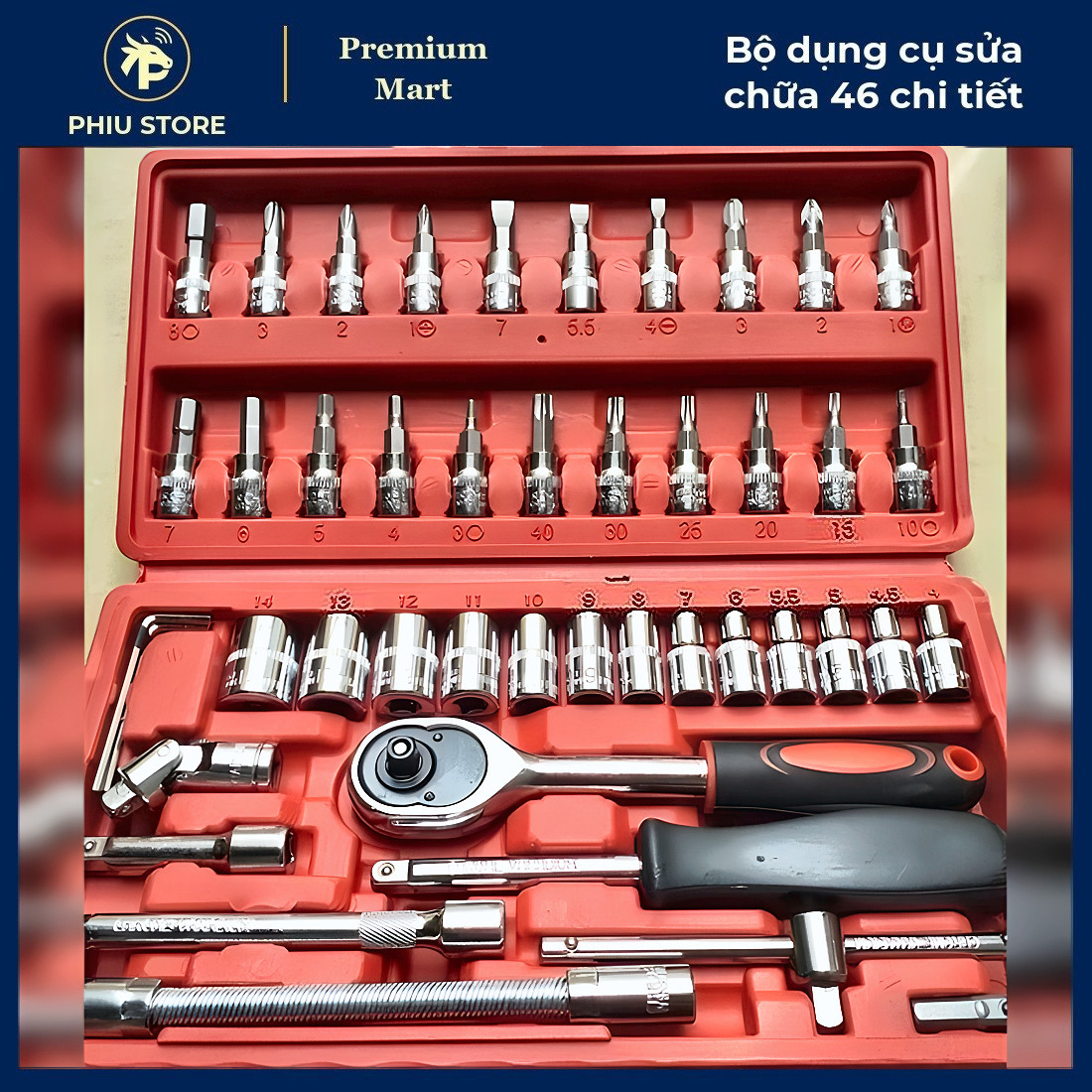 Bộ Tuýp Sửa Xe Máy - Bộ Dụng Cụ Sửa Chữa 46 Chi Tiết, Bộ Tuýp Sửa Xe Ô Tô - PHIU STORE_thumbnail_7
