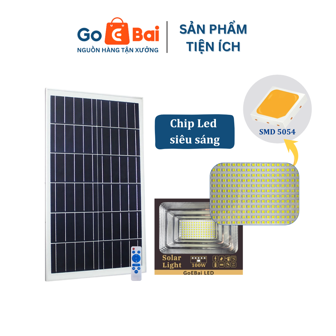 Đèn Pha Năng Lượng Mặt Trời 100W - Goebai LED_thumbnail_2