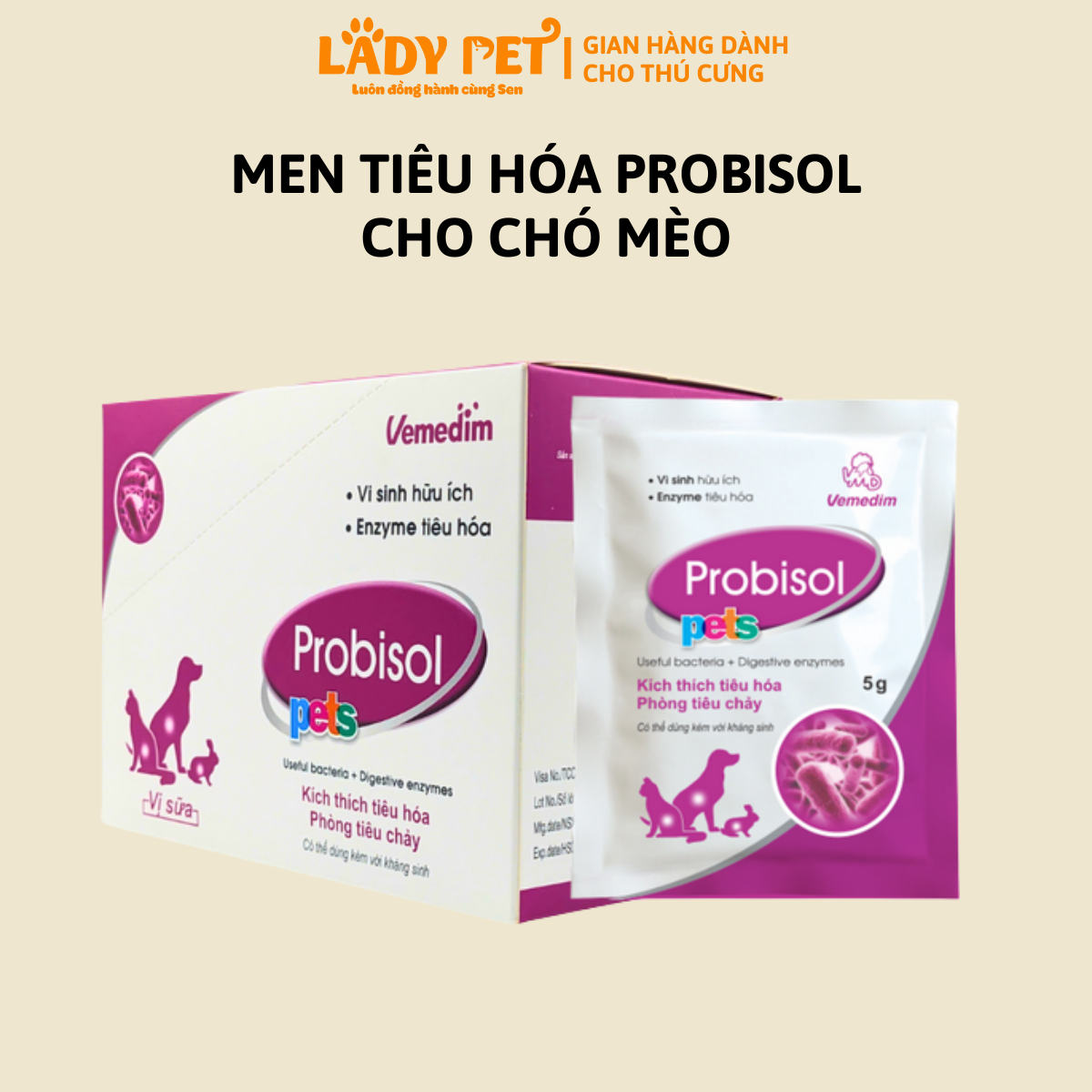 Men Tiêu Hóa Probisol Cho Chó Mèo (5G)