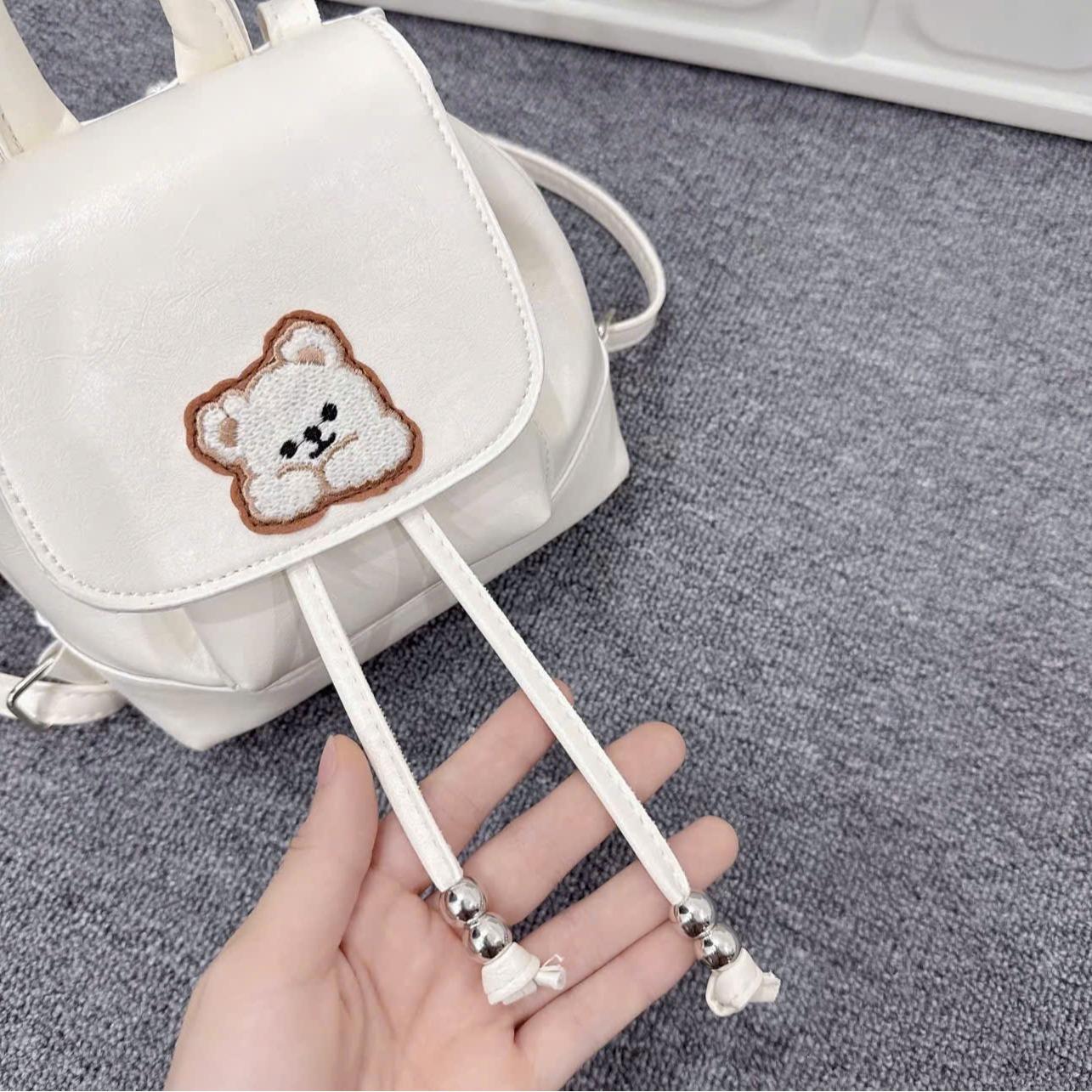 Balo Mini Nữ Da  Khóa Gấu Dễ Thương Balo Đi Học, Đi Chơi Phong Cách Hàn Quốc Trẻ Trung Hot Trend BL005_thumbnail_1