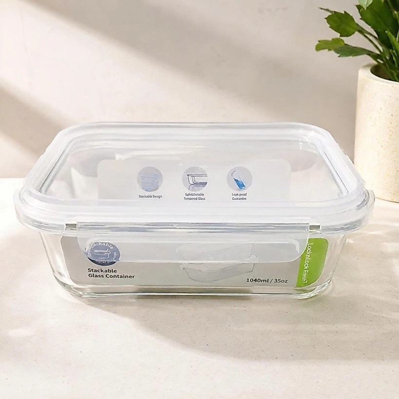 Hộp thủy tinh xếp chồng cao cấp LocknLock - Đa dạng size hình vuông, chữ nhật  370ml | 640ml | 1040ml | 1500ml