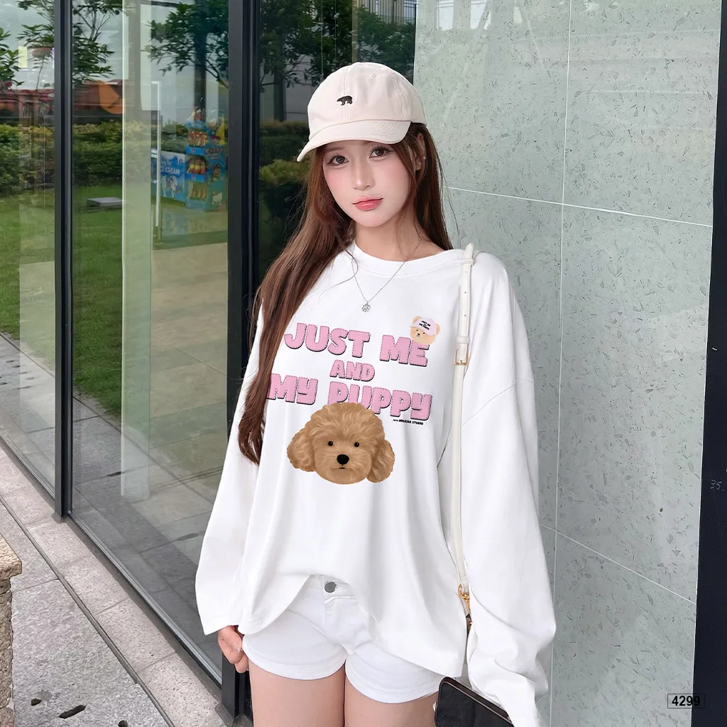 Áo thun tay dài form boxy puppy Miucho 4299_thumbnail_6