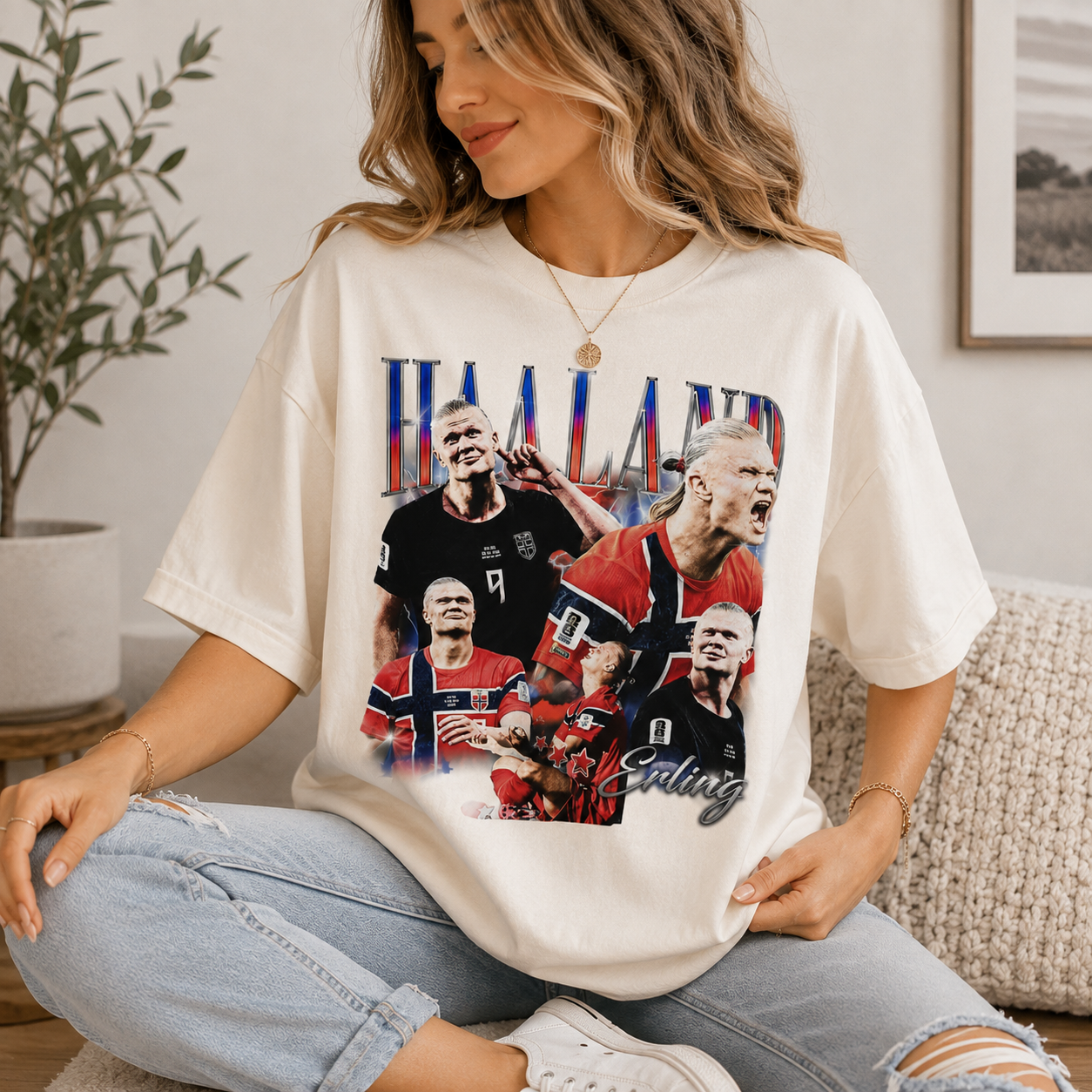 Haaland Norway Comfort Colors Shirt, Funny Haaland Meme Tee, Norway Soccer Graphic T-Shirt, Unisex Football Fan Gift_thumbnail_3
