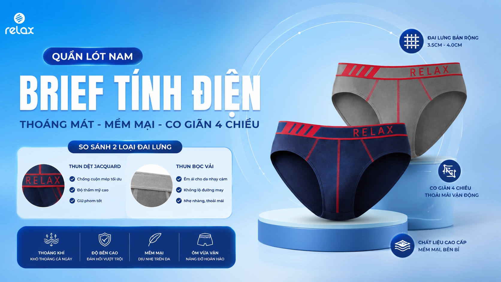 Tiêu Chuẩn Chọn Đai Lưng Quần Lót Nam: Thun Jacquard vs. Thun Bọc Vải