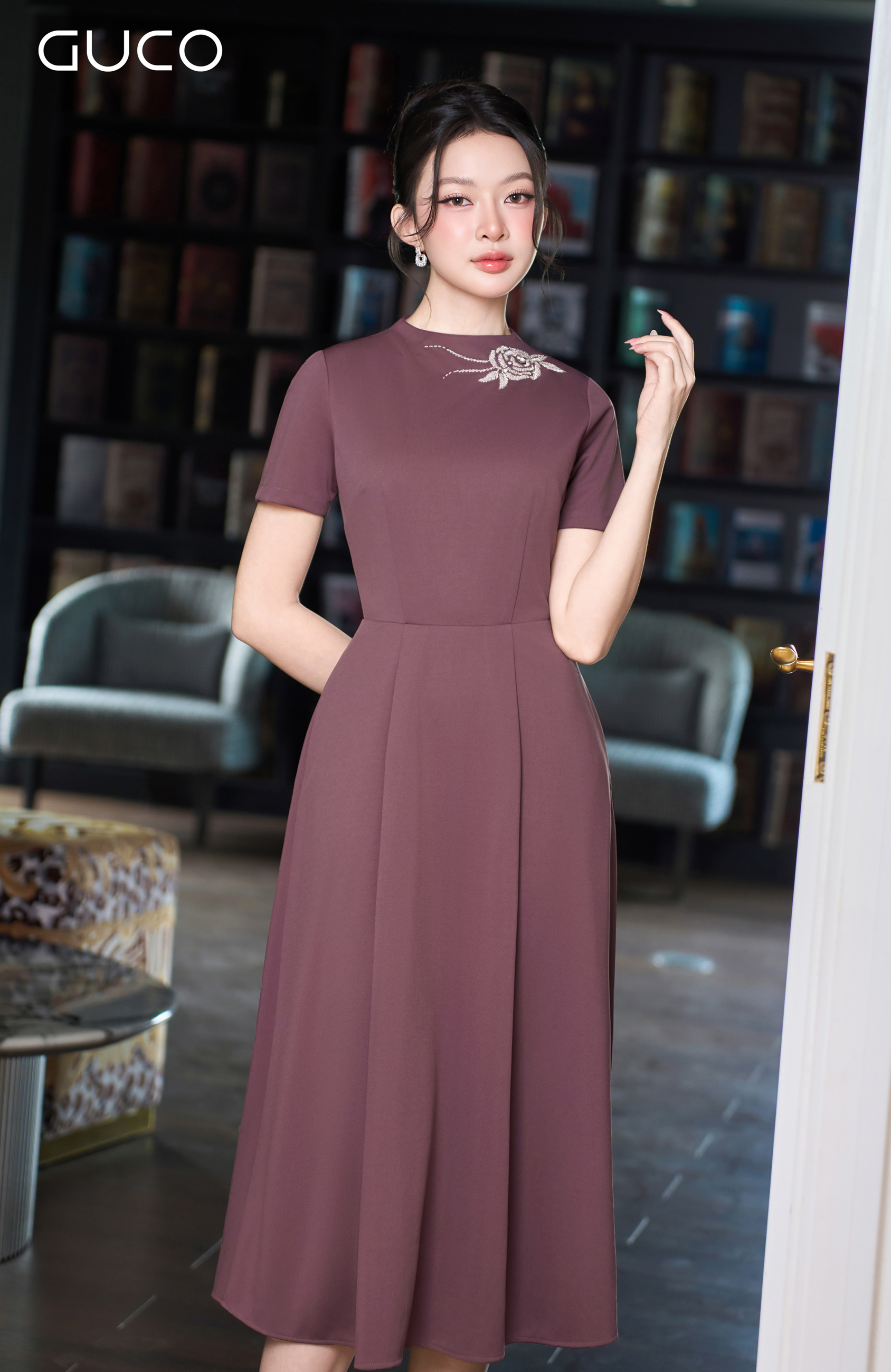 ĐẦM XÒE DỰ TIỆC ĐÍNH CƯỜM HOA - HỒNG RUỐC_thumbnail_2