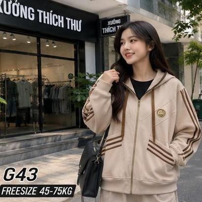 Thích Thư Áo Khoác Thun Mã G43 - Chất Liệu Cao Cấp Mềm Mịn Co Giãn Tốt Form Suông Thoải Mái Che Khuyết Điểm Phong Cách Trẻ Trung