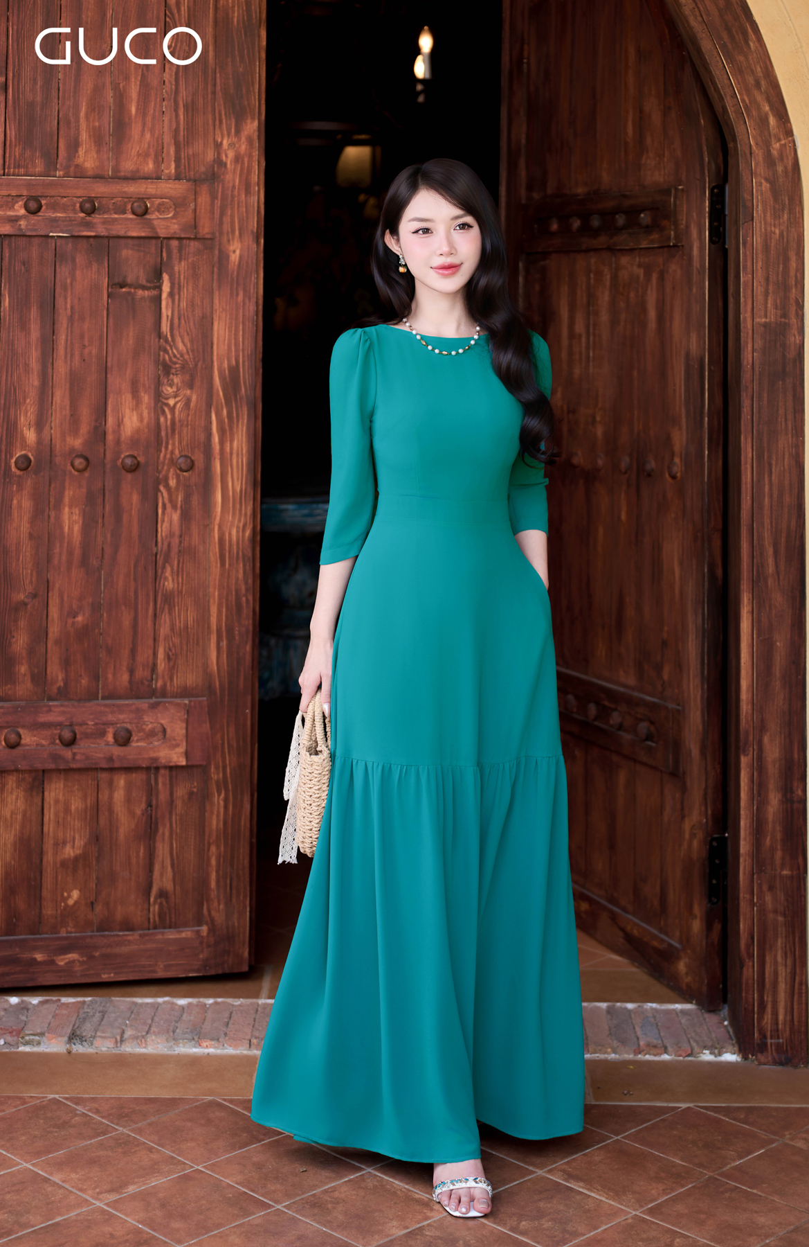 GUCO Đầm Maxi Ngọc Lục Bảo_thumbnail_2