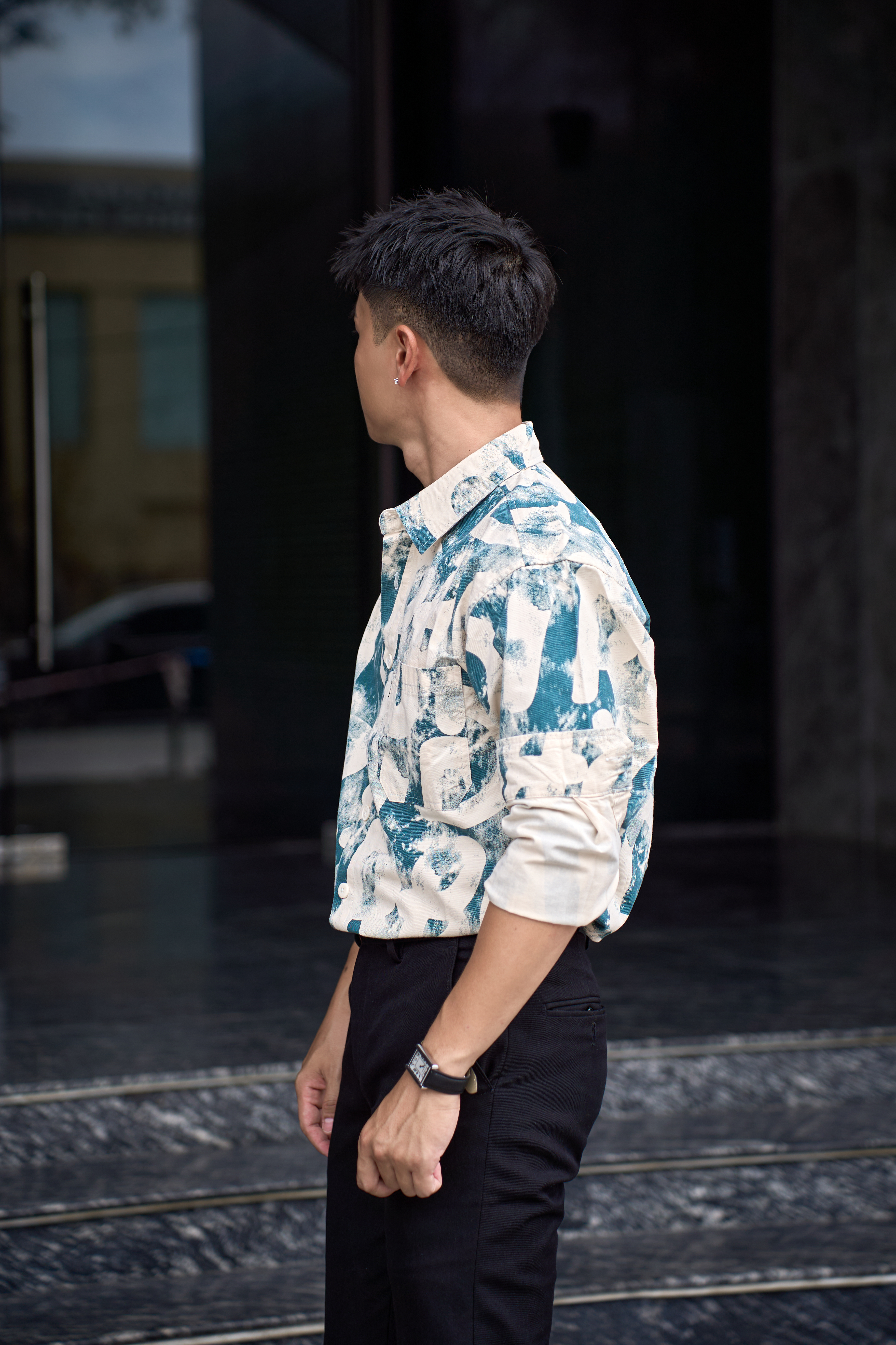 SA122 - Áo sơ mi dài tay họa tiết chữ phong cách Nhật Bản, chất cotton 100%, form rộng thoải mái_thumbnail_2
