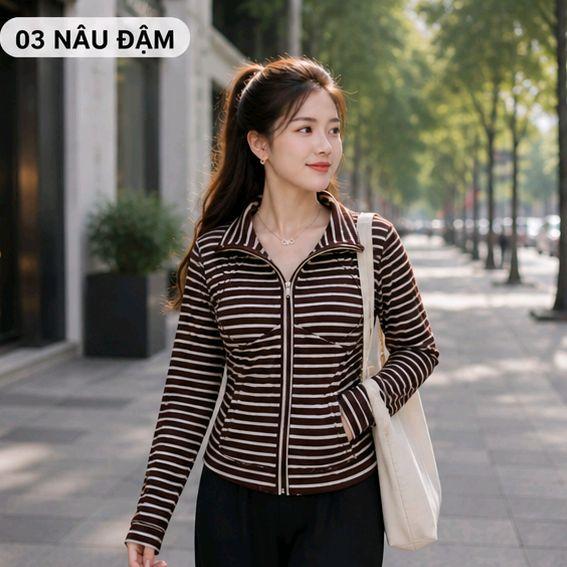 Thích Thư Áo Khoác Thun Sọc Mã G3 - Chất Liệu Cao Cấp Mềm Mịn Co Giãn Tốt Form Suông Thoải Mái Che Khuyết Điểm Phong Cách Trẻ Trung_thumbnail_2