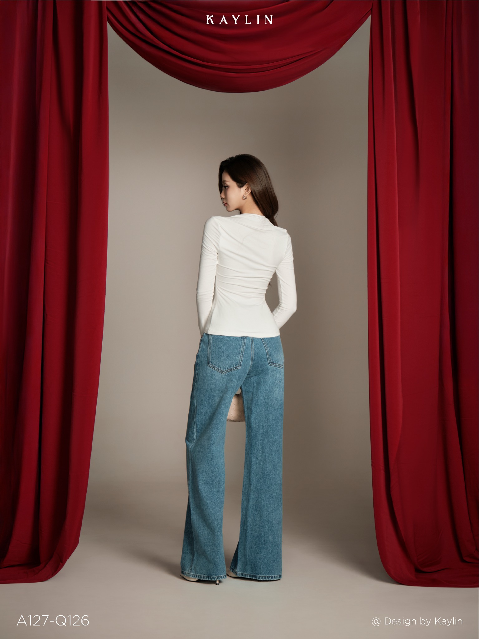 Quần Jean Suông Lưng Thấp KAYLIN Wide-Leg Jeans