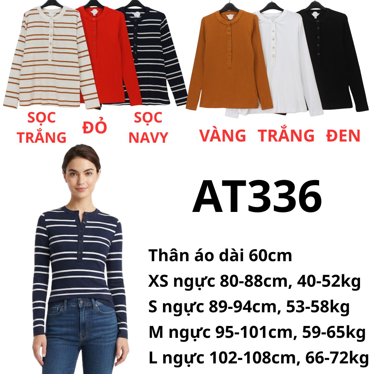 AT336- Áo thun TD nút