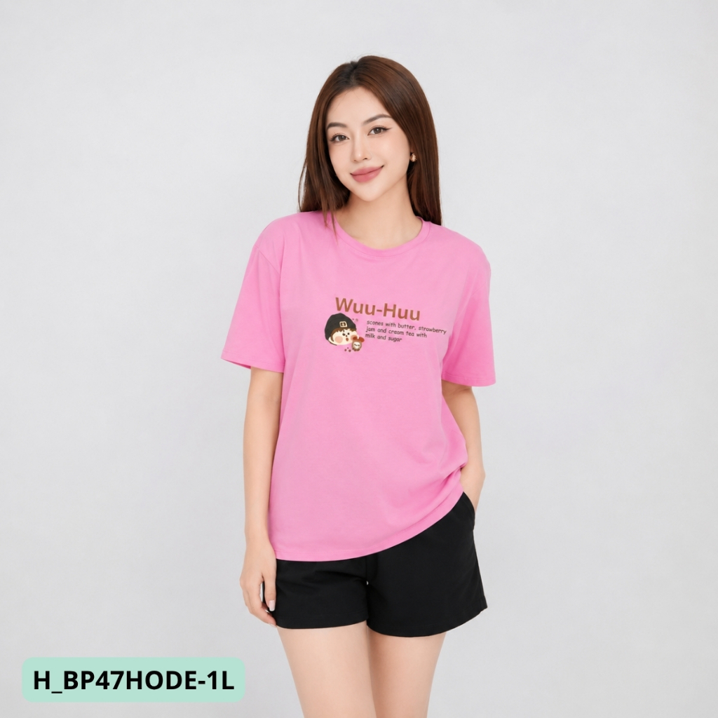 [XẢ KHO BỘ FORM RỘNG] -  Bộ quần áo thun nữ dáng rộng nhiều hình in - LOZA XB013_thumbnail_40