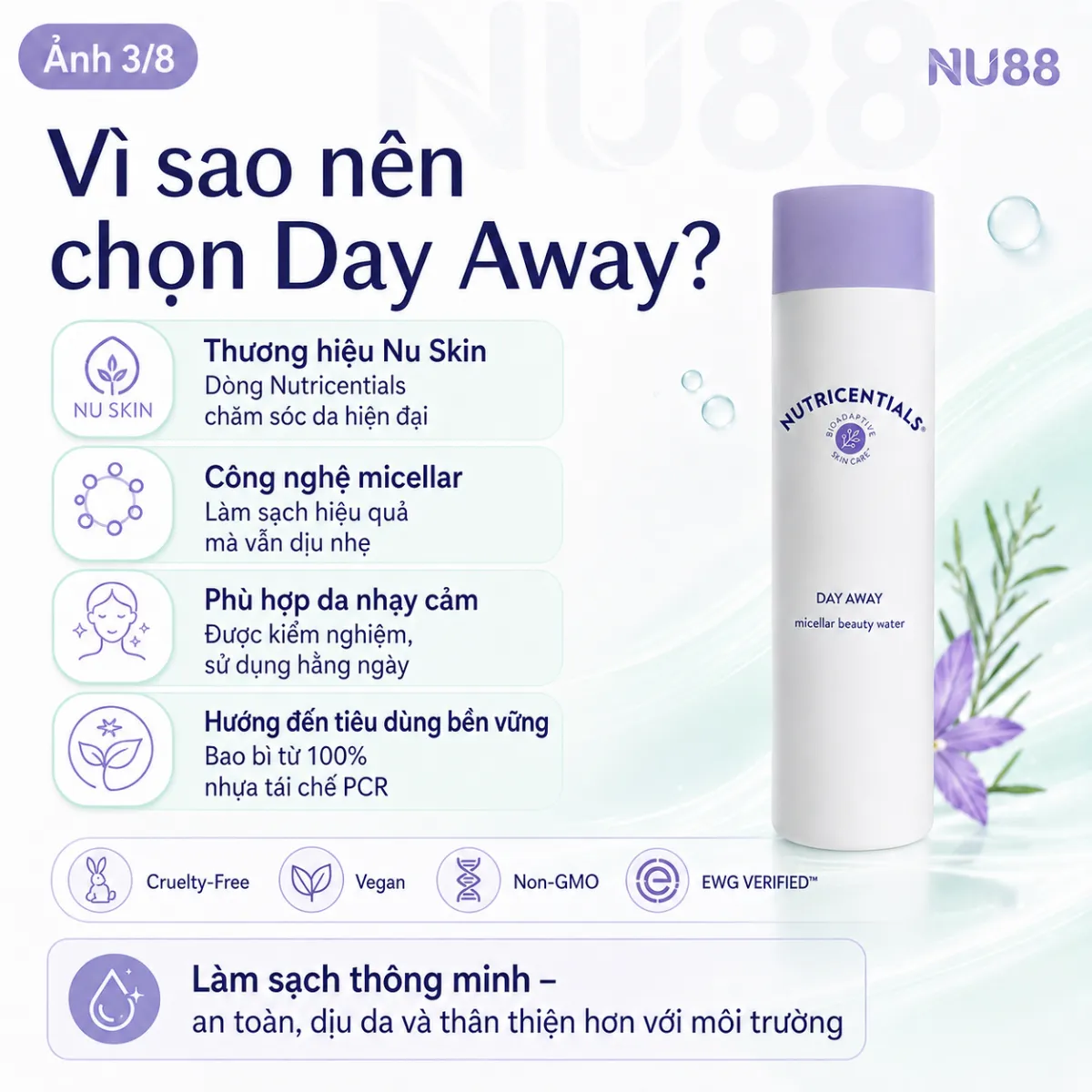 Dung dịch tẩy trang Nutricentials Day Away Micellar Beauty Wate_thumbnail_3