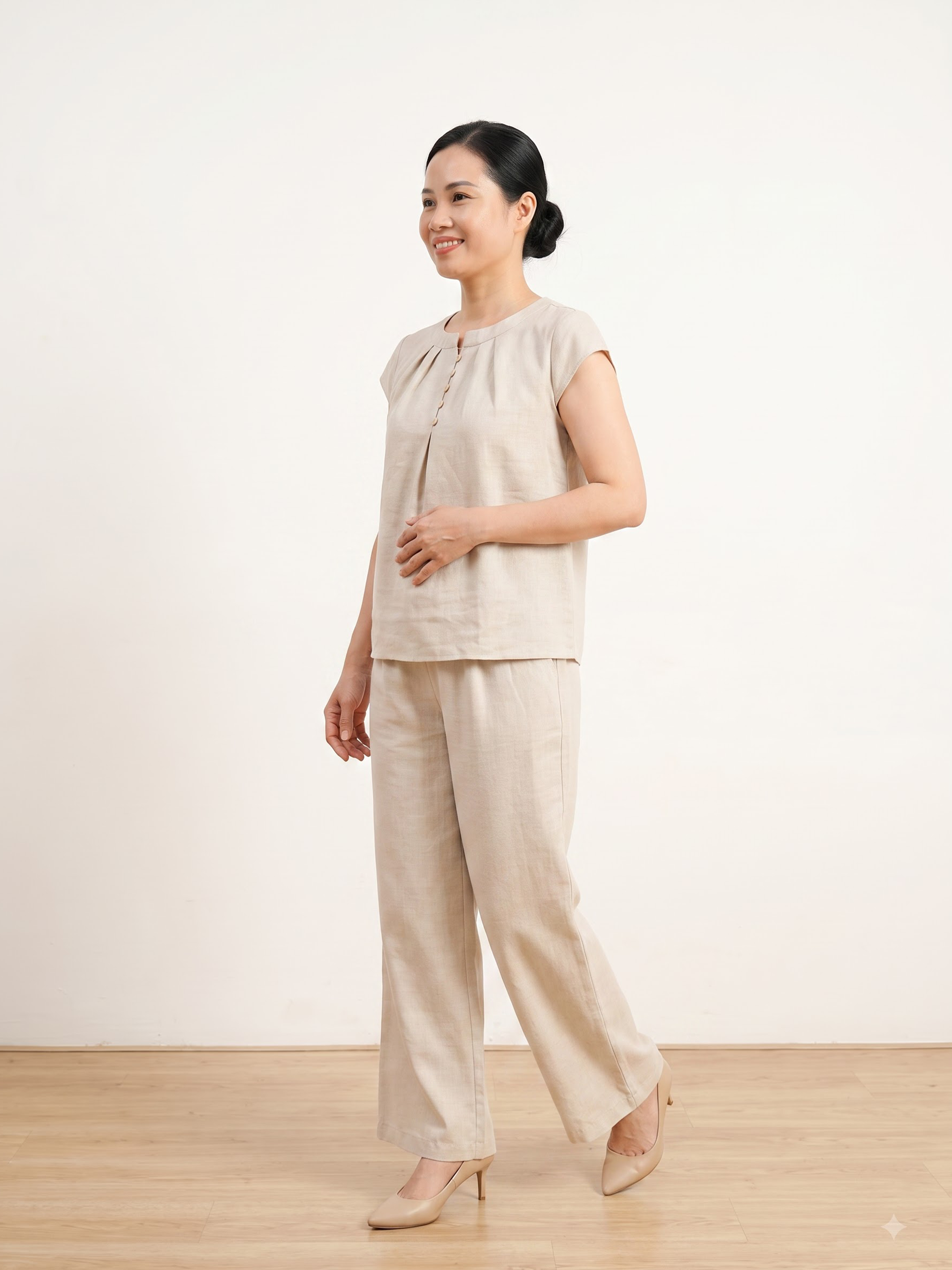 BN10 - Bộ nữ vải đũi