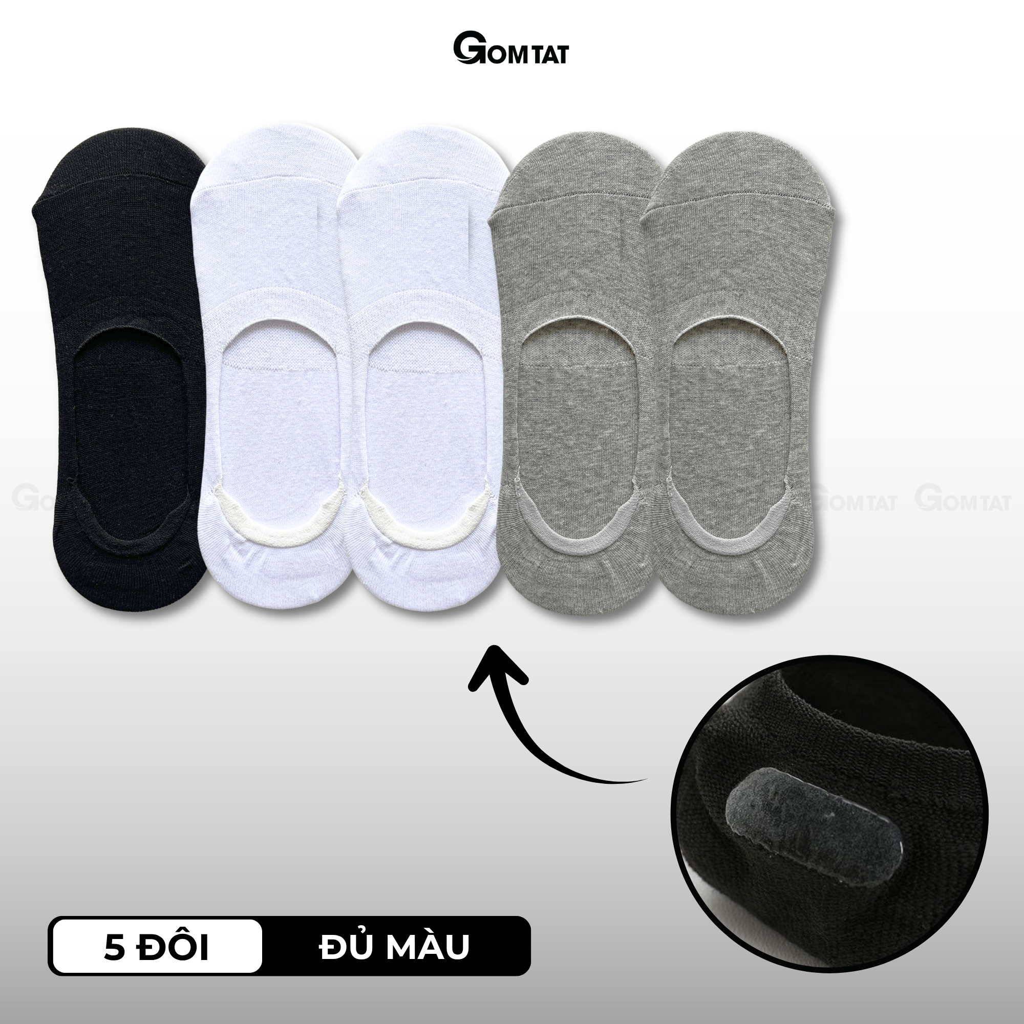 Combo tất nam mang giày lười GOMTAT, vớ mùa hè có đệm chống tuột gót KOL-LUOI-02_thumbnail_22