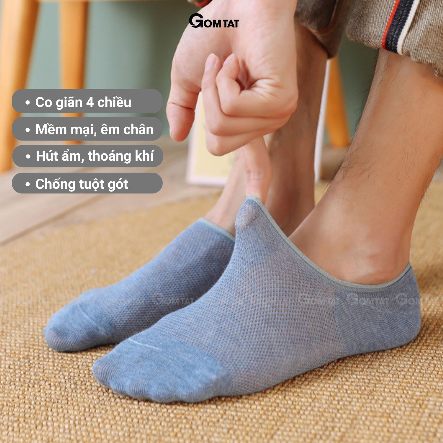 Combo 7 đôi tất lười nam chống tuột gót GOMTAT, vớ lười nam mùa hè đi giày lười cao cấp - MIA-1402-CB7 MIA-1402_thumbnail_3
