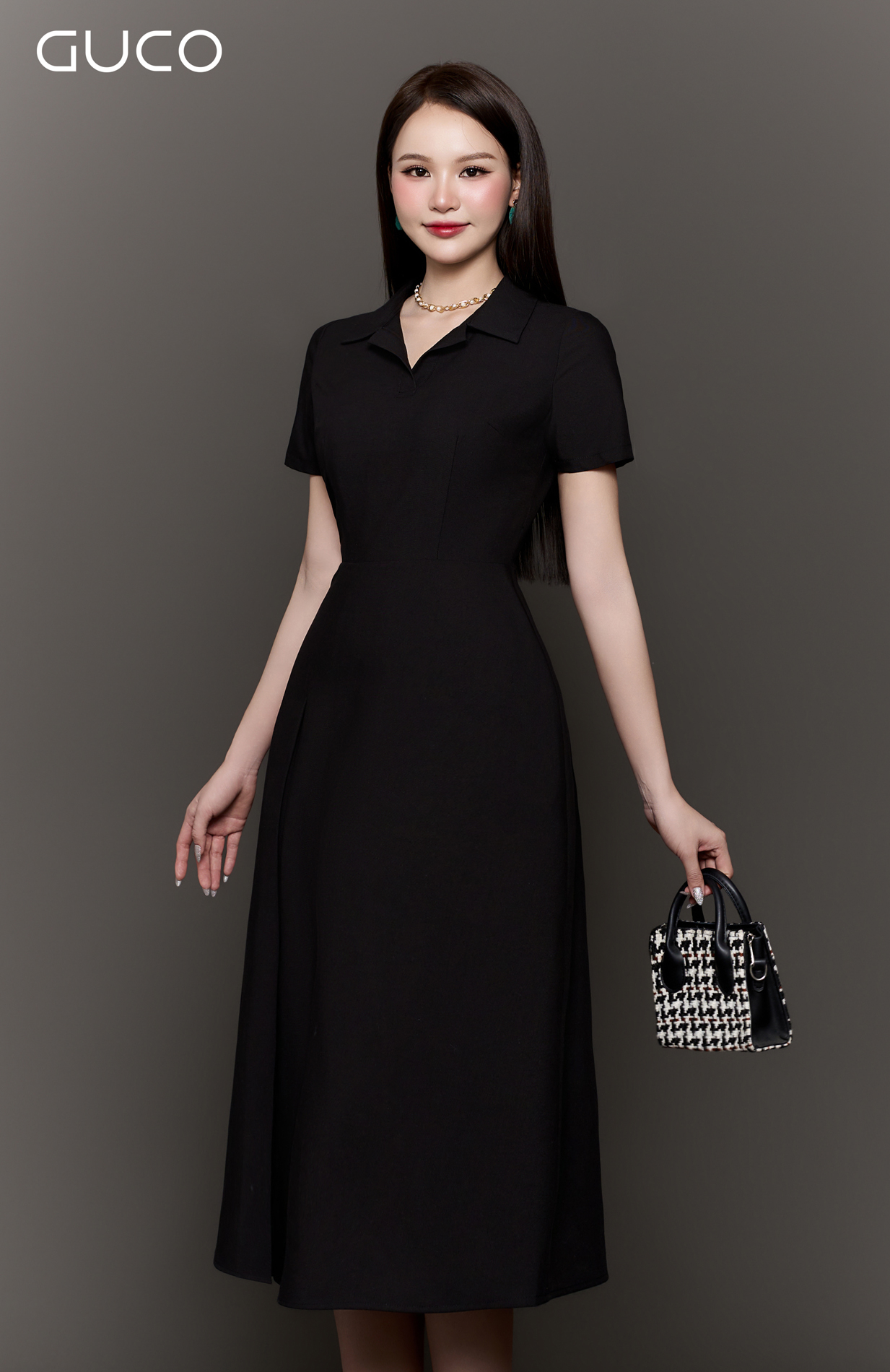 ĐẦM CÔNG SỞ GIẢ VEST XẾP LY - ĐEN_thumbnail_1