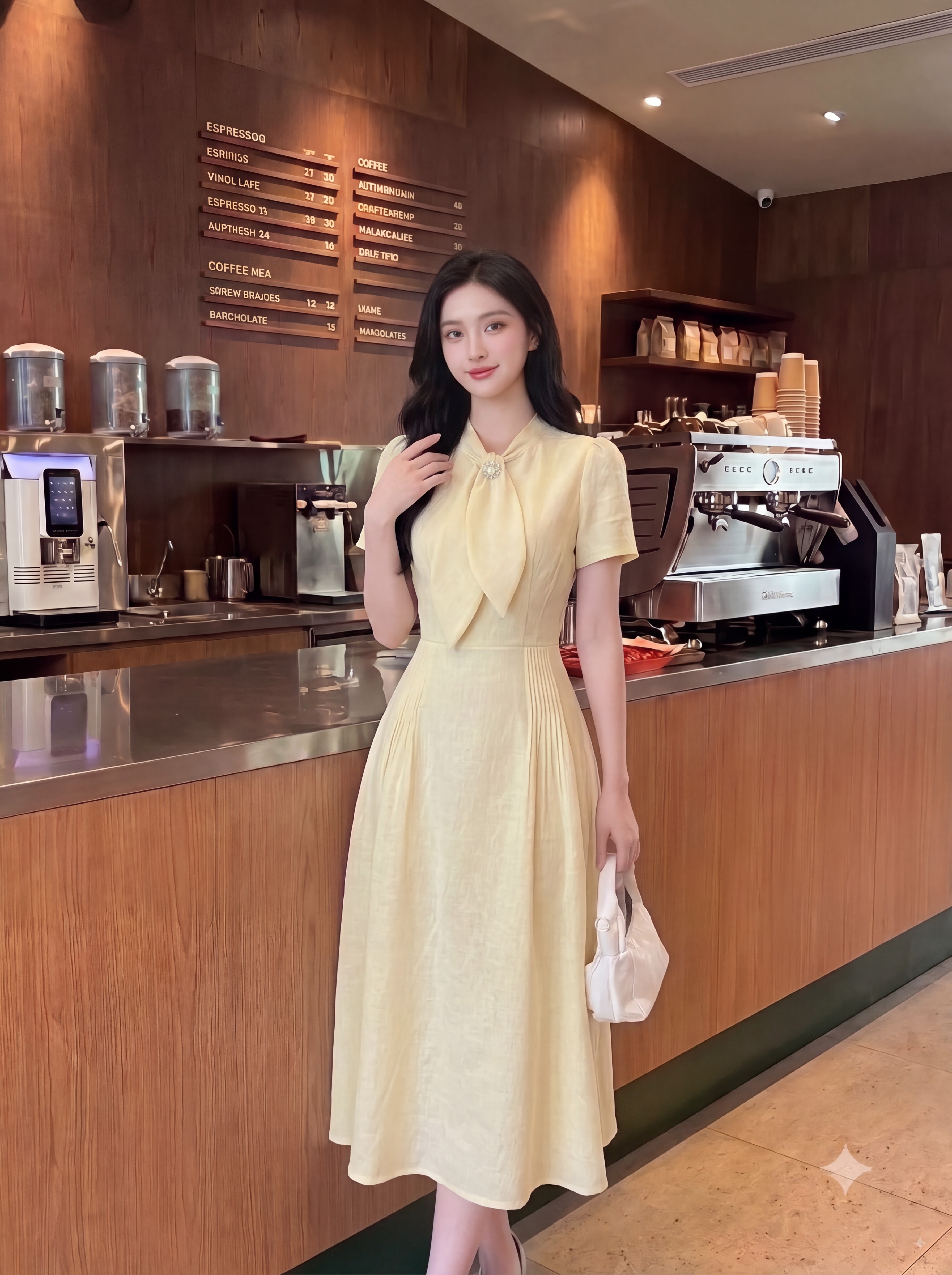 Váy đũi linen dài xòe cổ thắt nơ 606016_thumbnail_3
