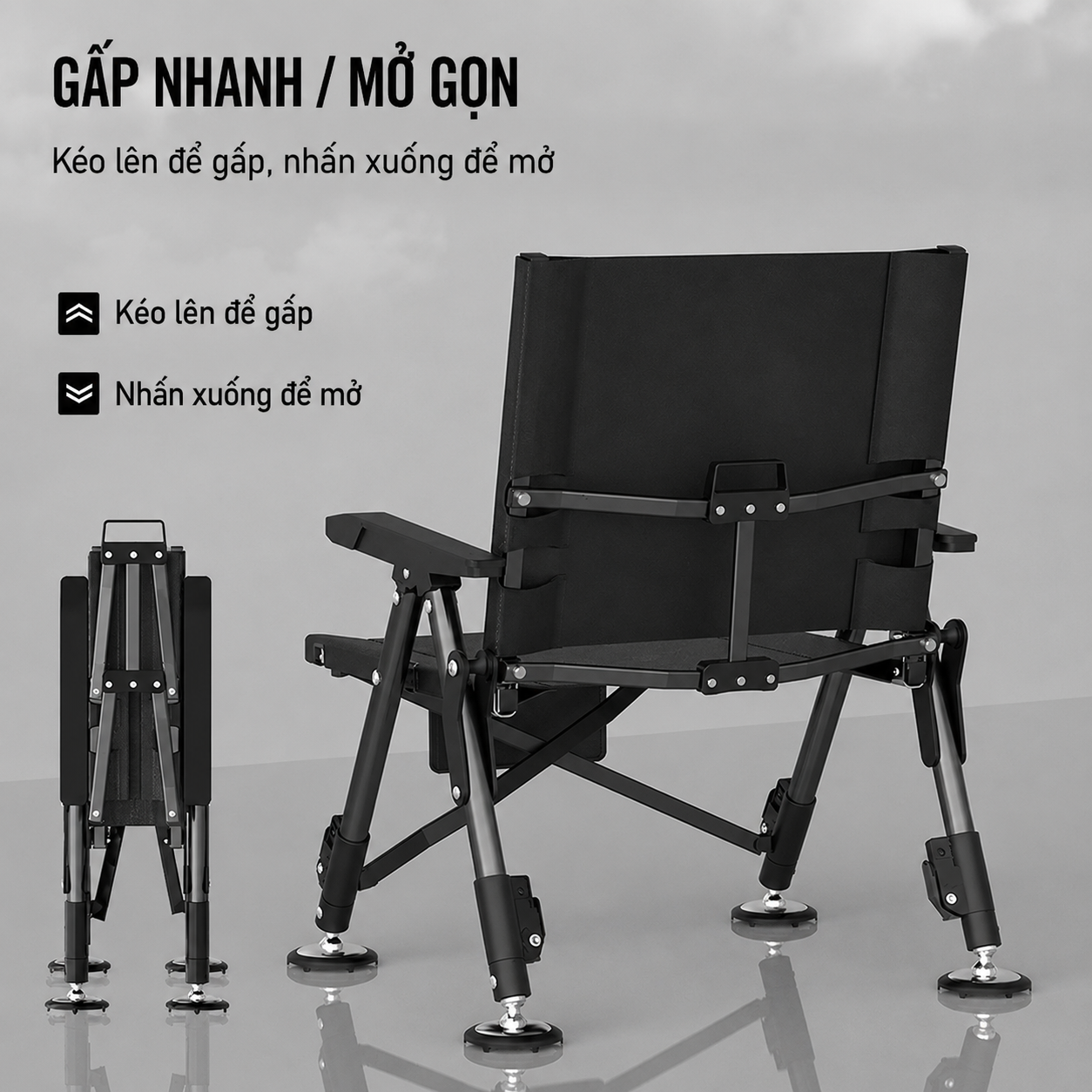 Ghế Câu Cá Lưng Thấp Quanjulong Safari Gọn Nhẹ – Khung Thép Chắc Chắn, Ngồi Êm Không Mỏi_thumbnail_10