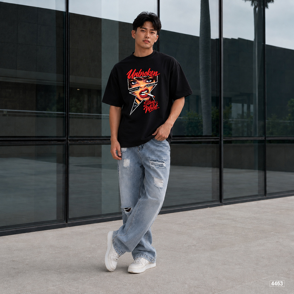 Áo thun nam form rộng streetwear thoáng mát Polux 4463_thumbnail_4