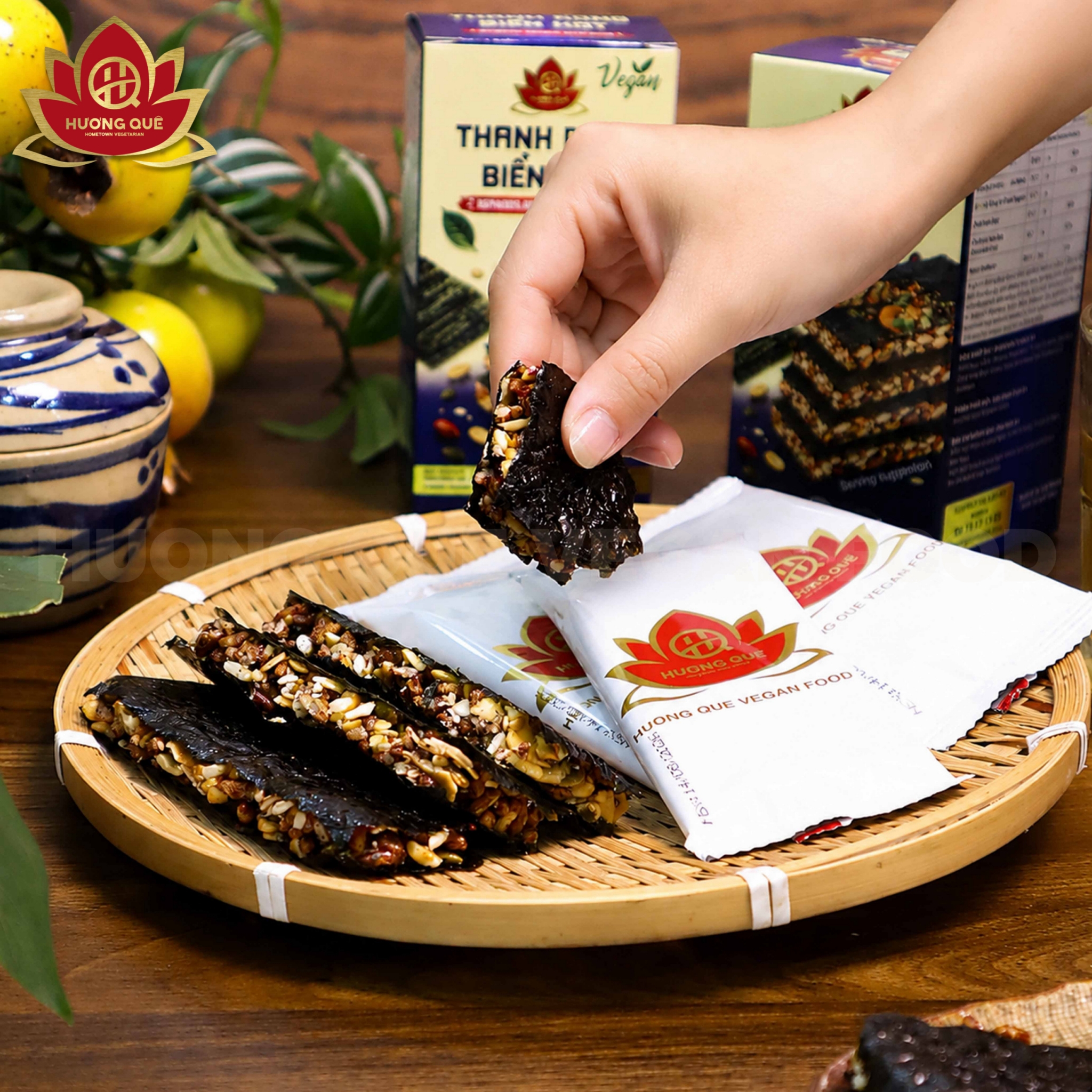[Combo 2 món] Thanh Rong Biển Hạt Hộp 90g (5 Thanh)
