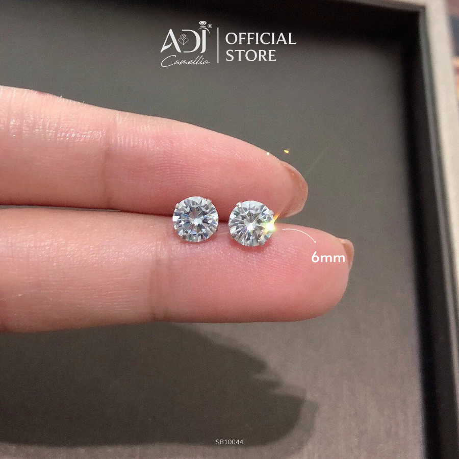 Bông Tai Bạc 925 Nữ Đính Đá CZ 3–6mm, Khuyên Tai Viên Chủ Sang Trọng Cao Cấp_thumbnail_8
