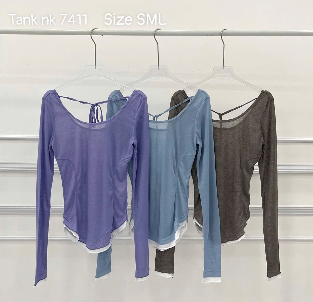 Áo Tanktop Thể Thao Nữ Tay Dài Lưng Dây Form Ôm Vải Lưới Giấy Thoáng Khí Nhanh Khô_thumbnail_6