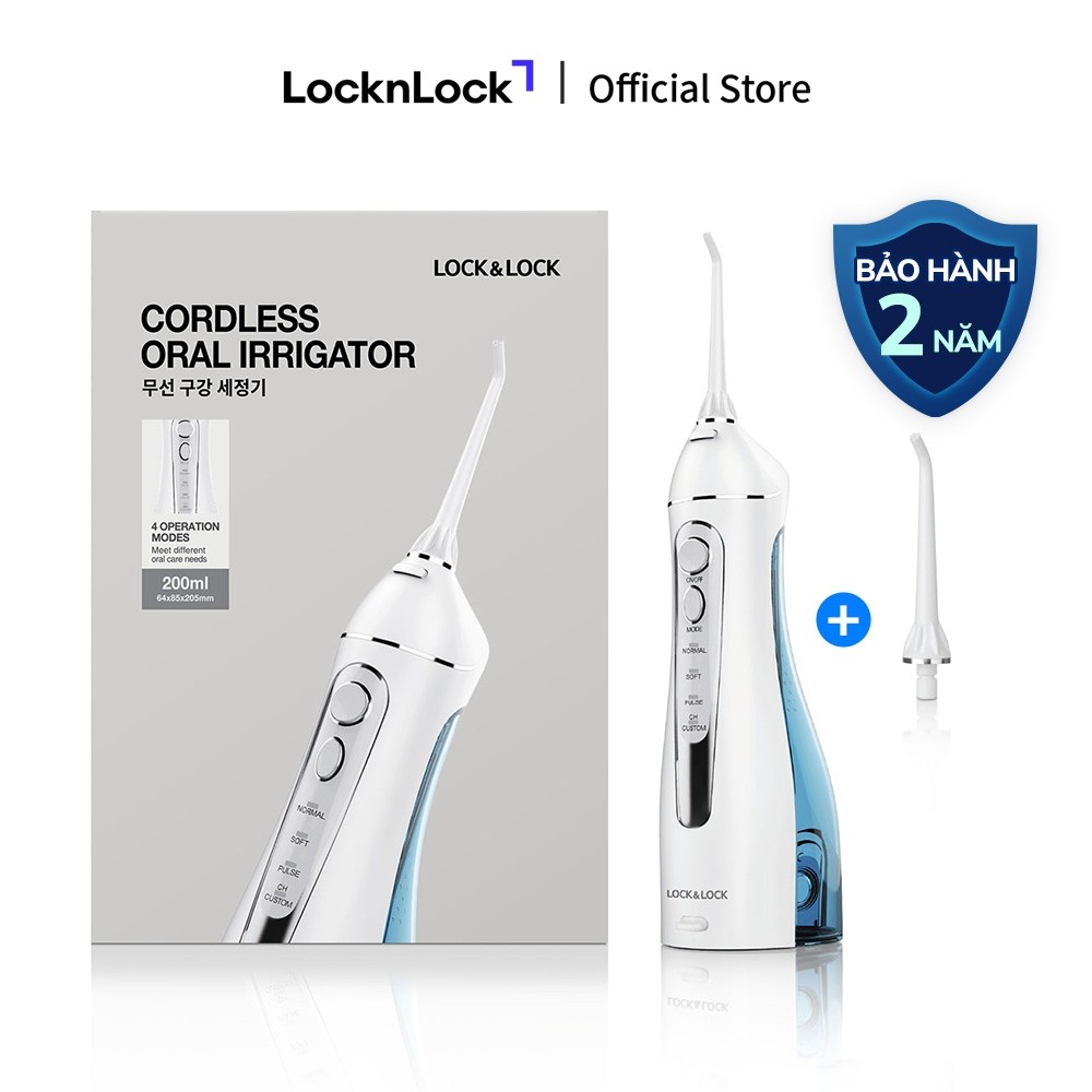 Máy tăm nước không dây Lock&Lock Cordless Oral Irrigator, 200ml - Màu xanh da trời