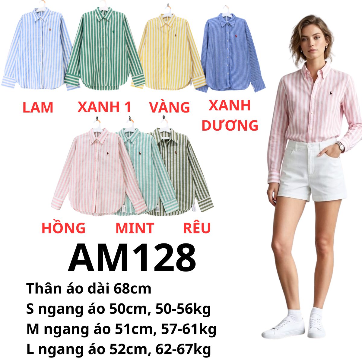 AM128- Sơ mi sọc