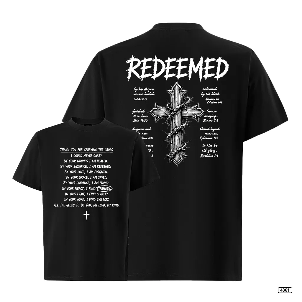 Áo thun nam form rộng Redeemed Cross Teeprint 4361_thumbnail_11