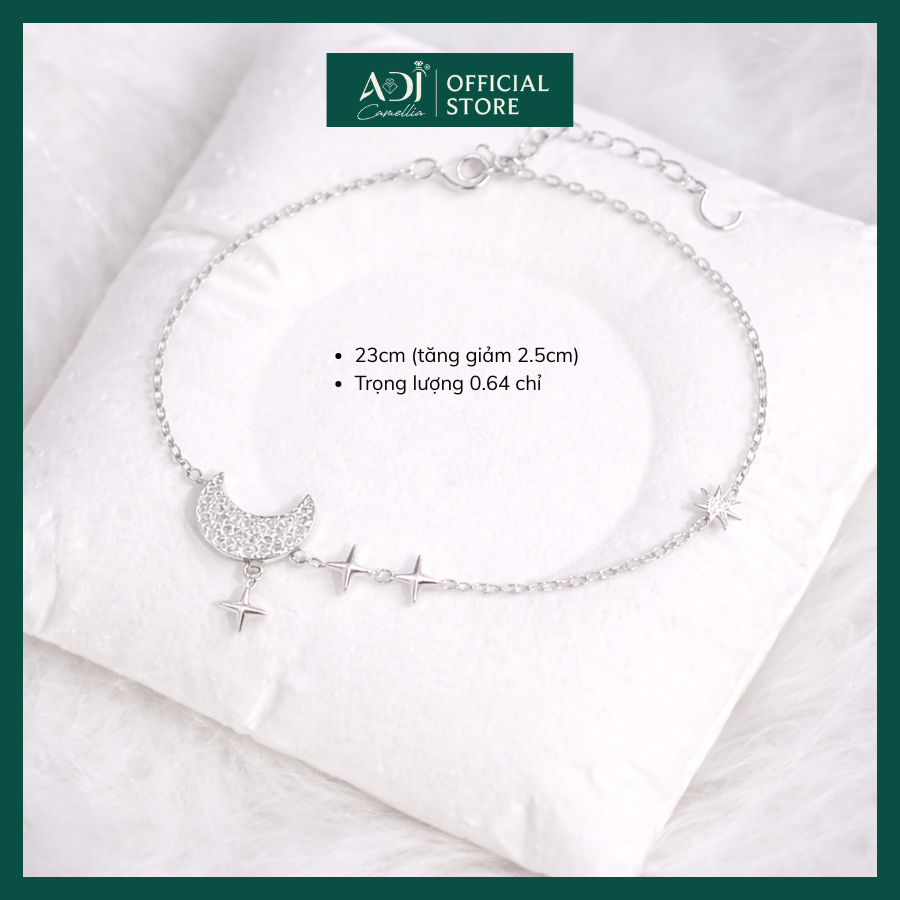 Lắc Chân Bạc Nữ 925 ADJ Đính Đá CZ Moon & Star – Vòng Chân Bạc S925 Cao Cấp, Trang Sức Nữ Quà Tặng SL16205AD_thumbnail_4