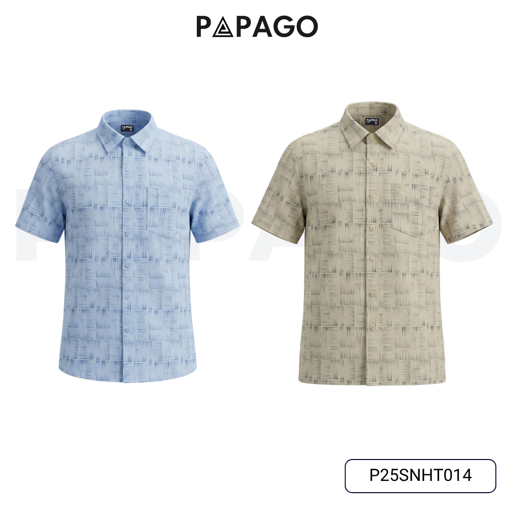 Combo 2 Áo Sơ Mi Nam PAPAGO Vải Xô Đũi Họa Tiết Thoáng Mát Dễ Mặc, Quà Tặng Bố, Đi Biển - CB2SNHT014_thumbnail_7