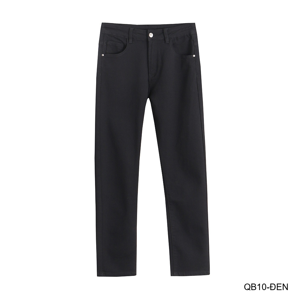 QB10 - Quần jeans nam ống nhỏ co giãn, màu trắng đen, phong cách basic mùa thu_thumbnail_8