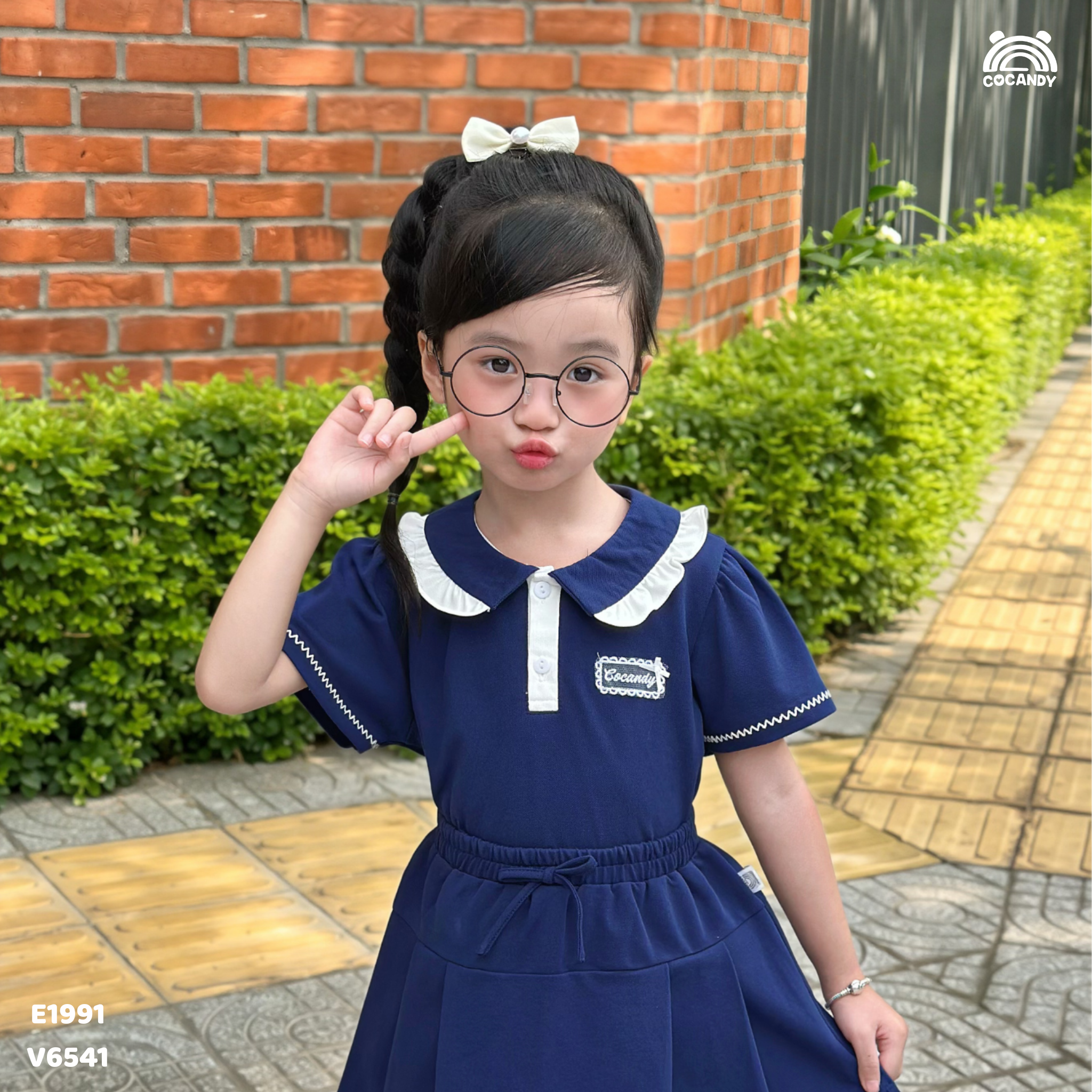 Áo cộc polo XANH THAN cổ phối bèo tag CCD_thumbnail_2