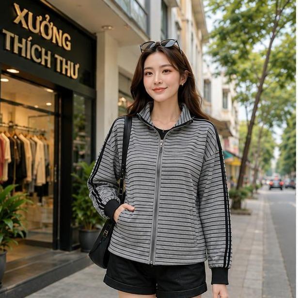 Thích Thư Áo Khoác Thun Mã G44 - Chất Liệu Cao Cấp Mềm Mịn Co Giãn Tốt Form Suông Thoải Mái Che Khuyết Điểm Phong Cách Trẻ Trung_thumbnail_3