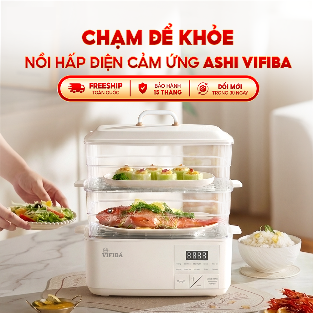 Nồi Hấp Điện Cảm Ứng Ashi Peanut Cook 2 Tầng Dung Tích Lớn_thumbnail_2