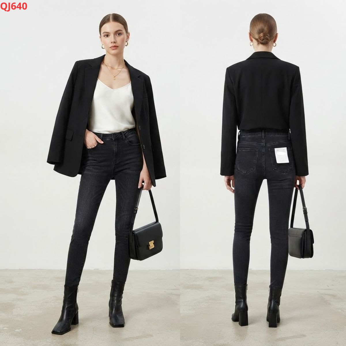 QJ640 Quần jeans ôm - đen_thumbnail_6