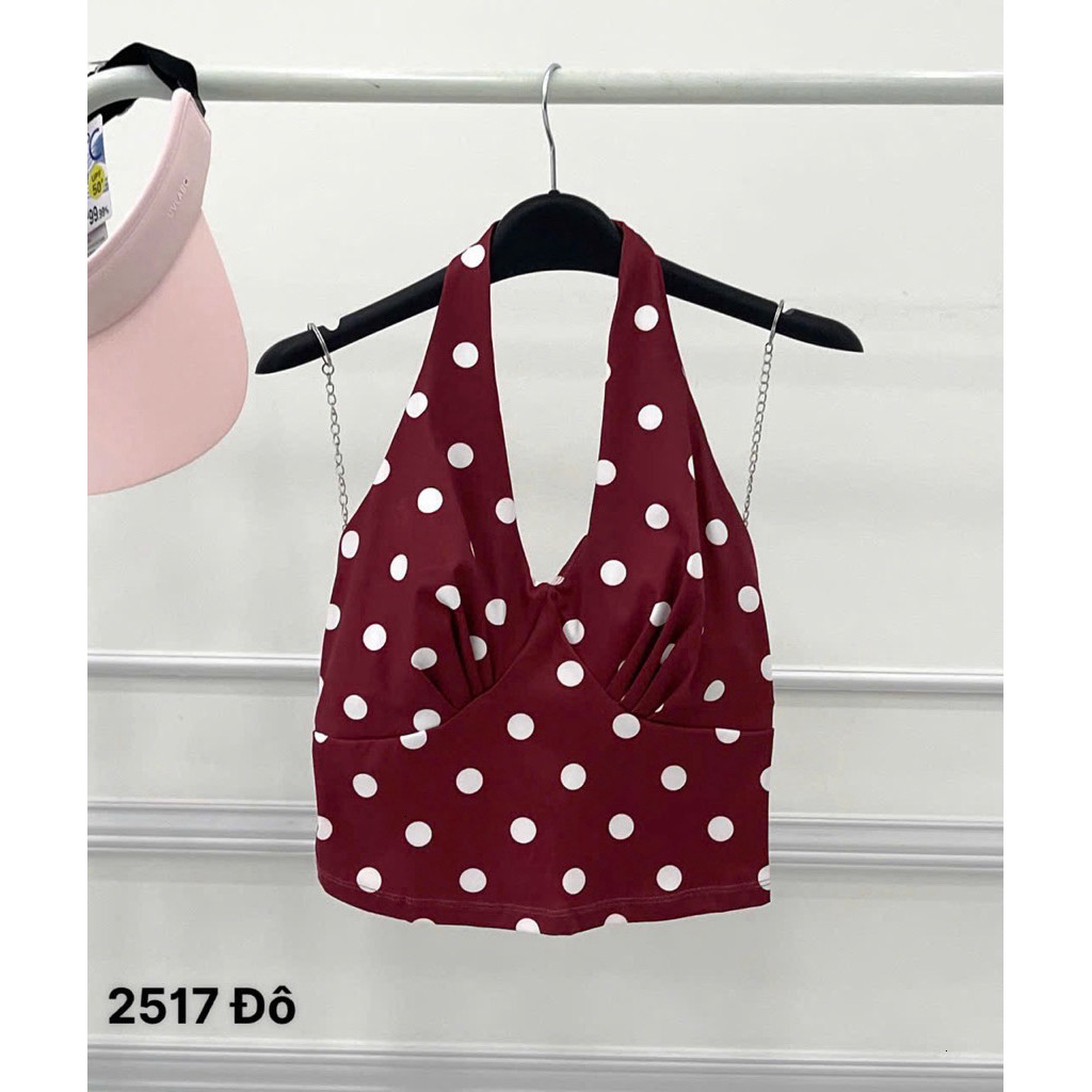 Áo Croptop Thể Thao Nữ Yếm Nhún Ngực Hoạ Tiết Caro Vải Thun Lạnh Thấm Hút Mồ Hôi_thumbnail_4