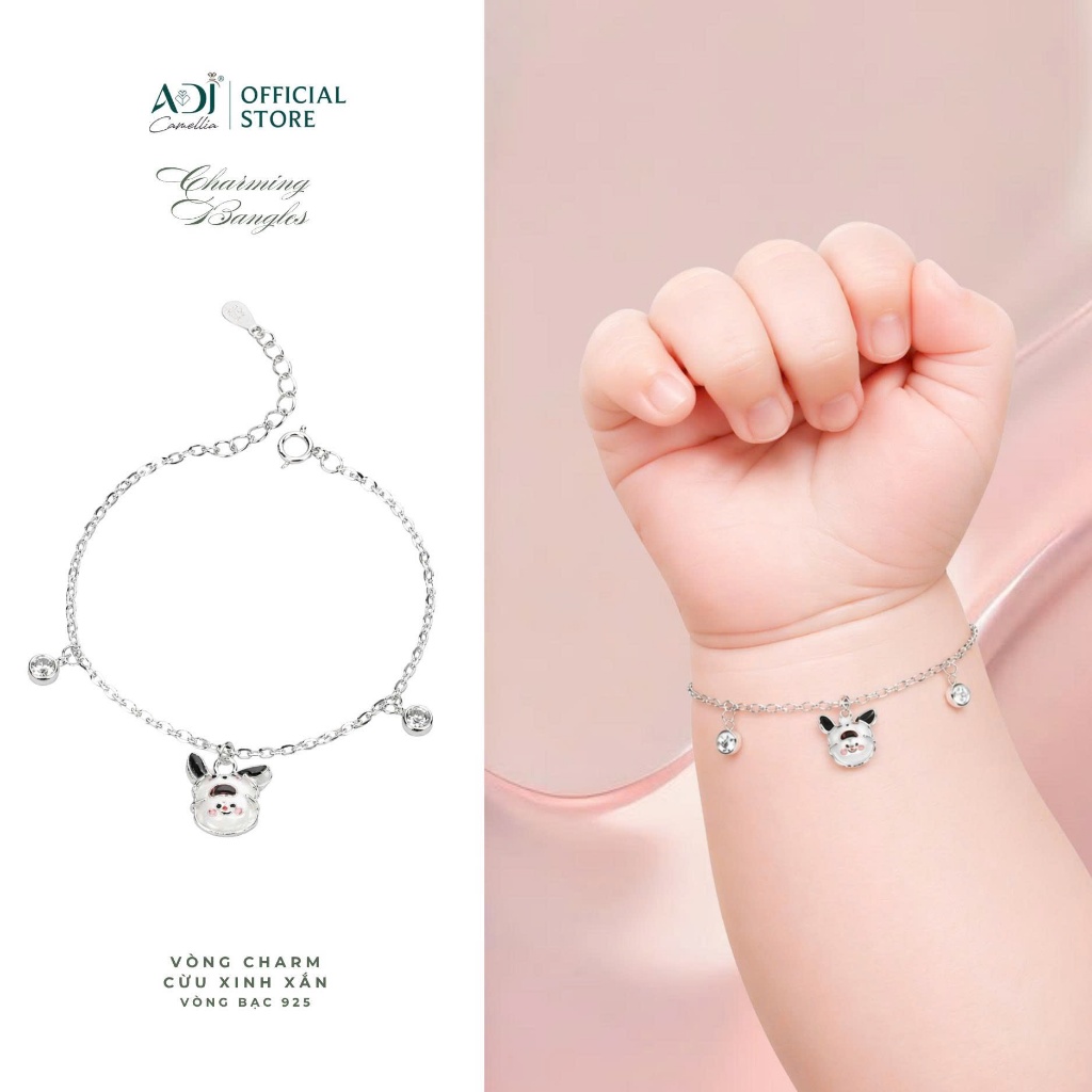 Vòng Tay Bạc 925 Cho Bé ADJ, Lắc Tay Charm Gấu Cao Cấp, Chỉnh Size, Quà Tặng Em Bé, Bạc Ý Chính Hãng_thumbnail_3