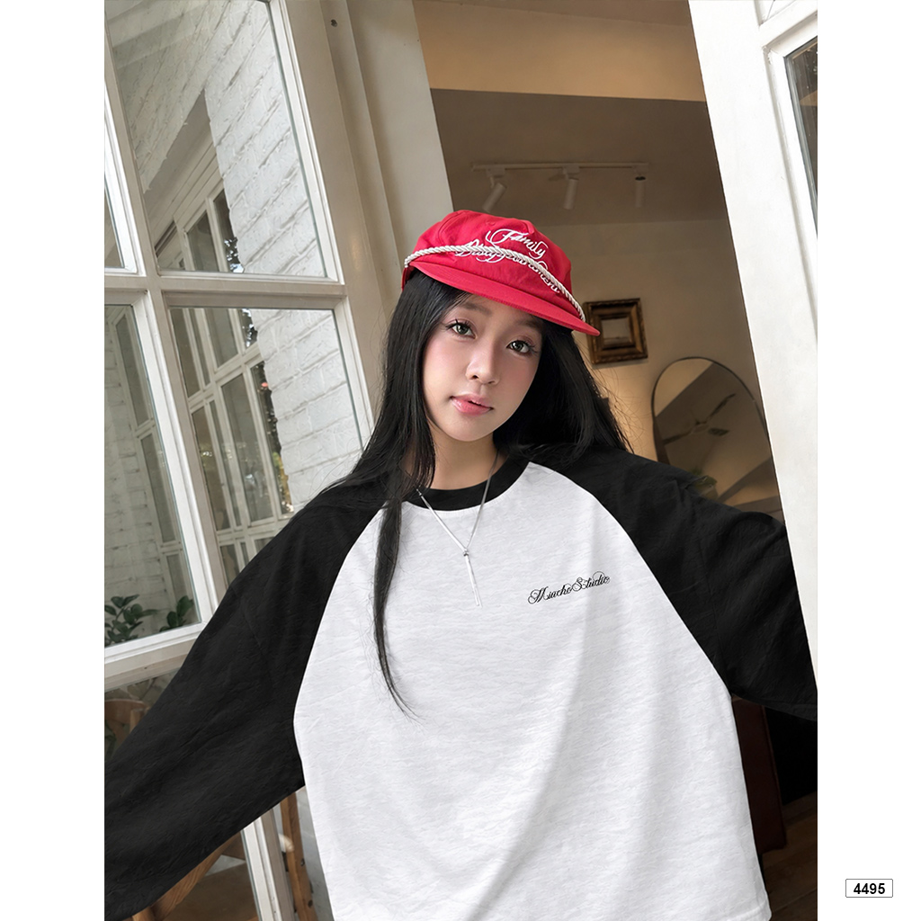 Áo thun tay dài boxy Miucho cotton xược thoáng mát mềm mịn 4495_thumbnail_2
