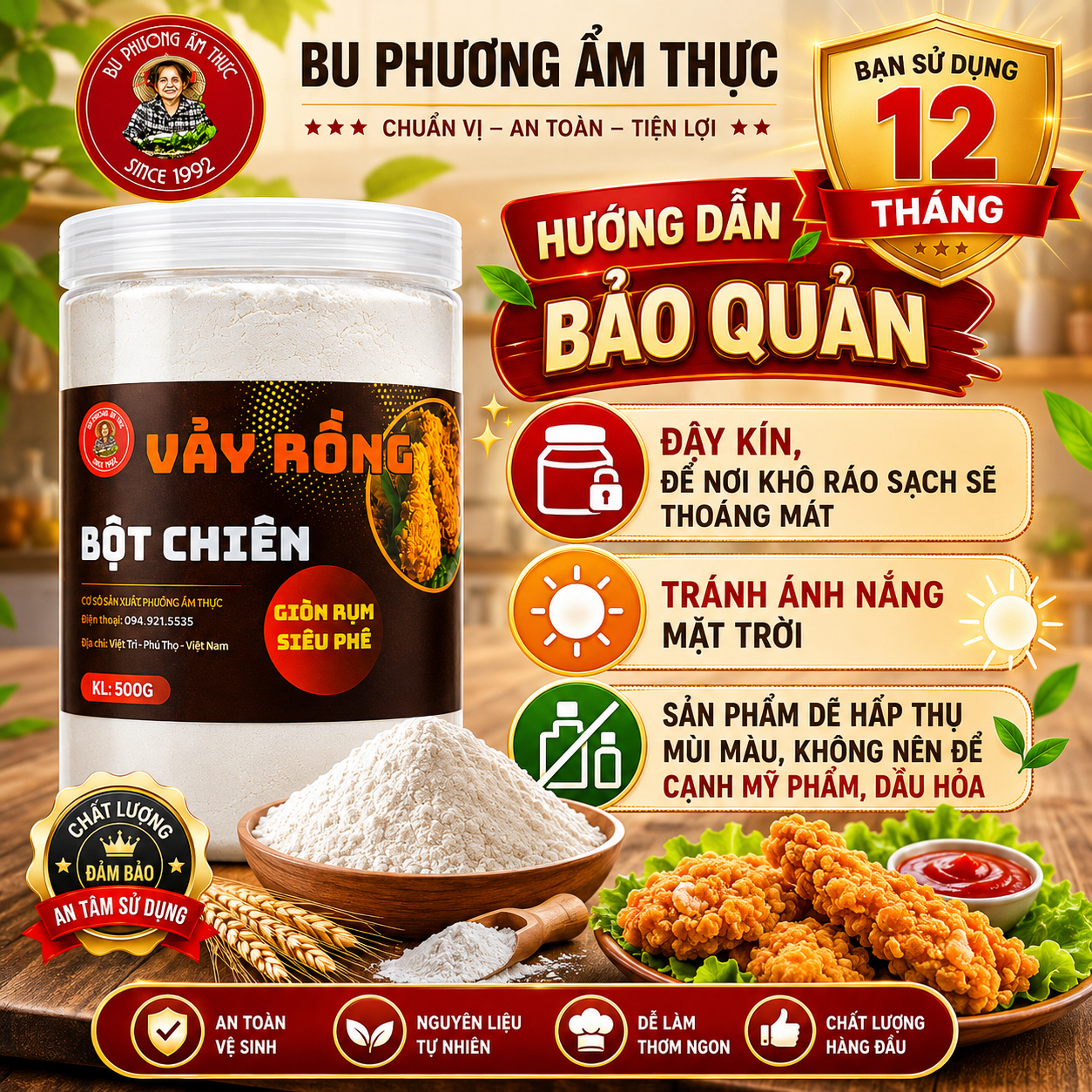Bột Chiên Vảy Rồng Bu Phương 500G – Tạo Vảy Giòn Xốp Cho Gà Chiên Kiểu Nhà Hàng - BP23_thumbnail_2