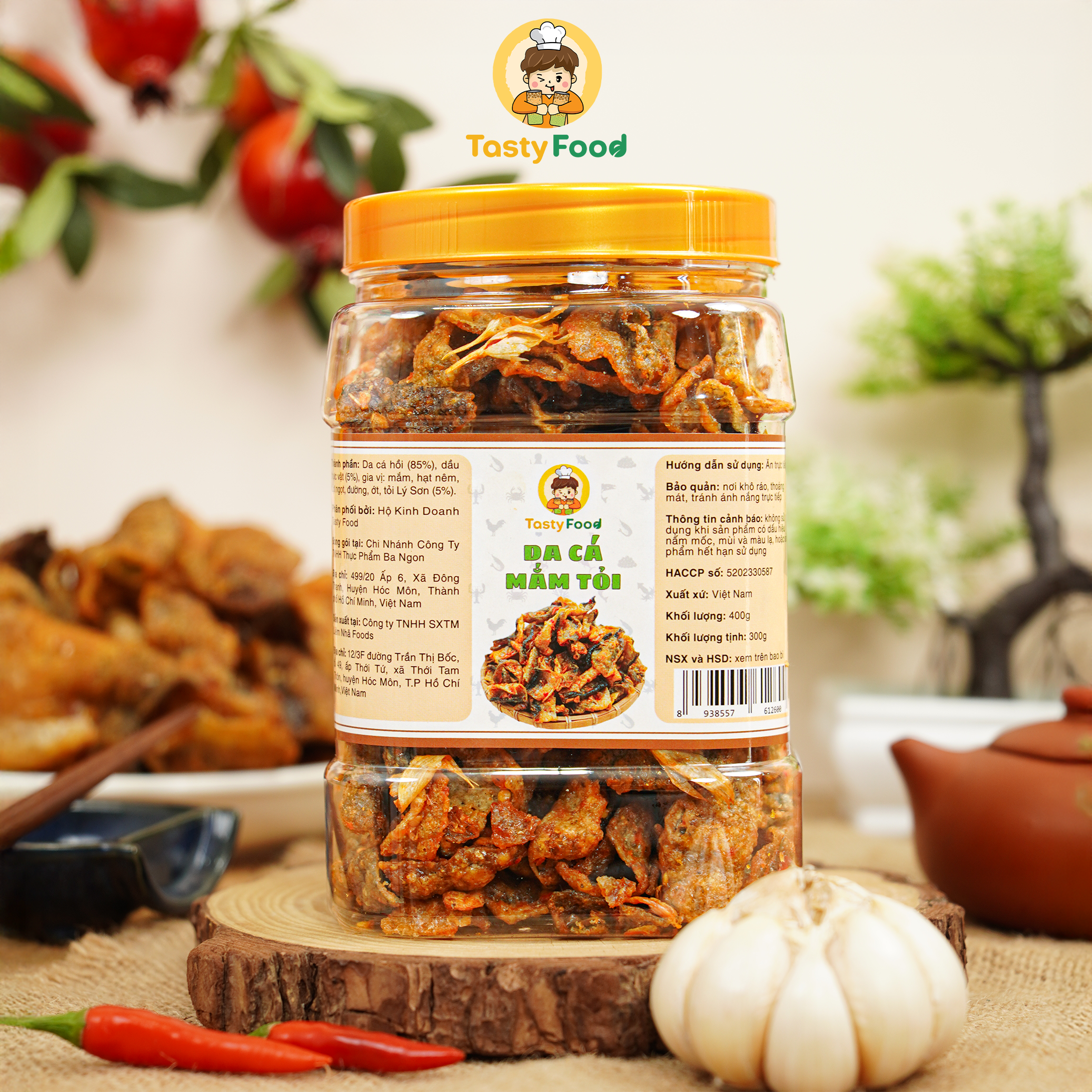 Da cá mắm tỏi Tasty Food - Hũ vuông 400g