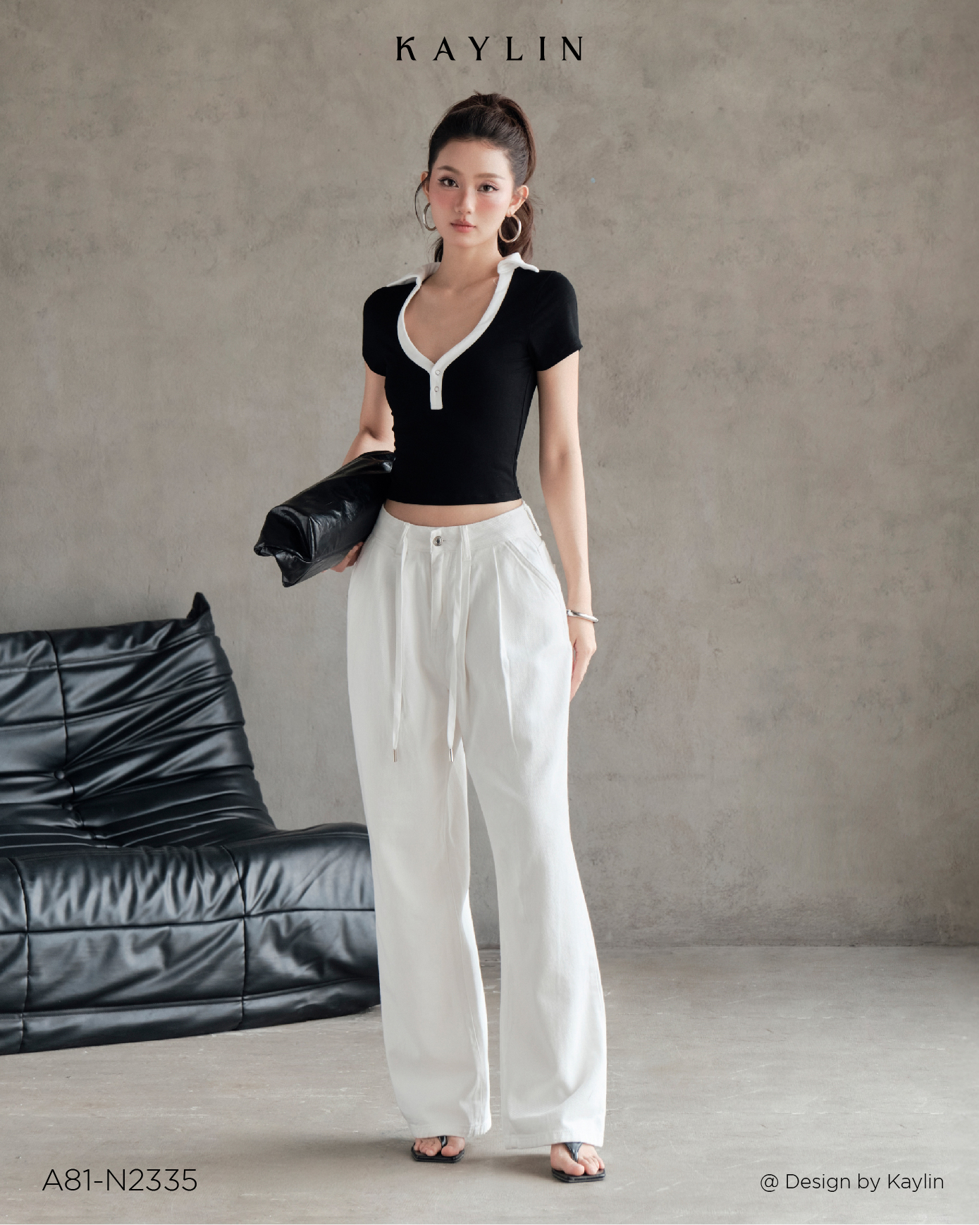 Áo Thun Cổ V KAYLIN Riviera Top