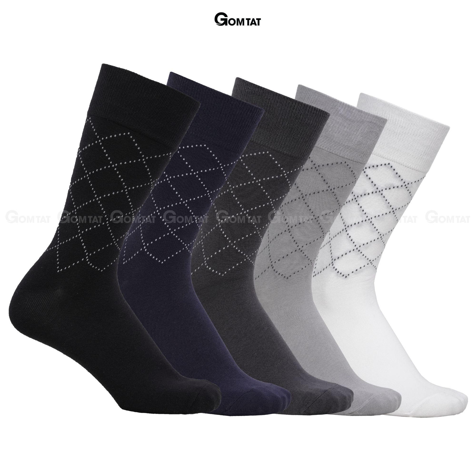 Hộp 5 đôi tất giày tây nam cổ cao GOMTAT hoạ tiết sọc chéo, chất liệu cotton cao cấp thoáng mát  LUX-TAYCHEO-CB5_thumbnail_11
